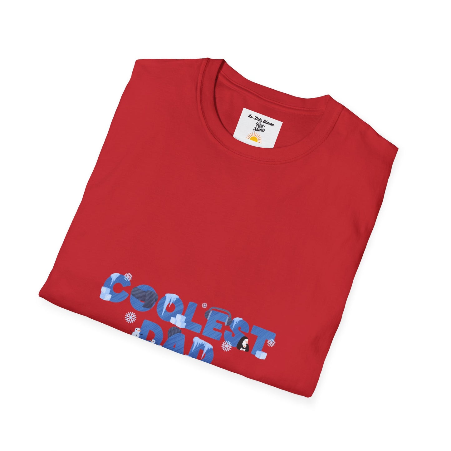Coolest Dad T-Shirt — Blue Pattern "Coolest Dad" Graphic Tee
