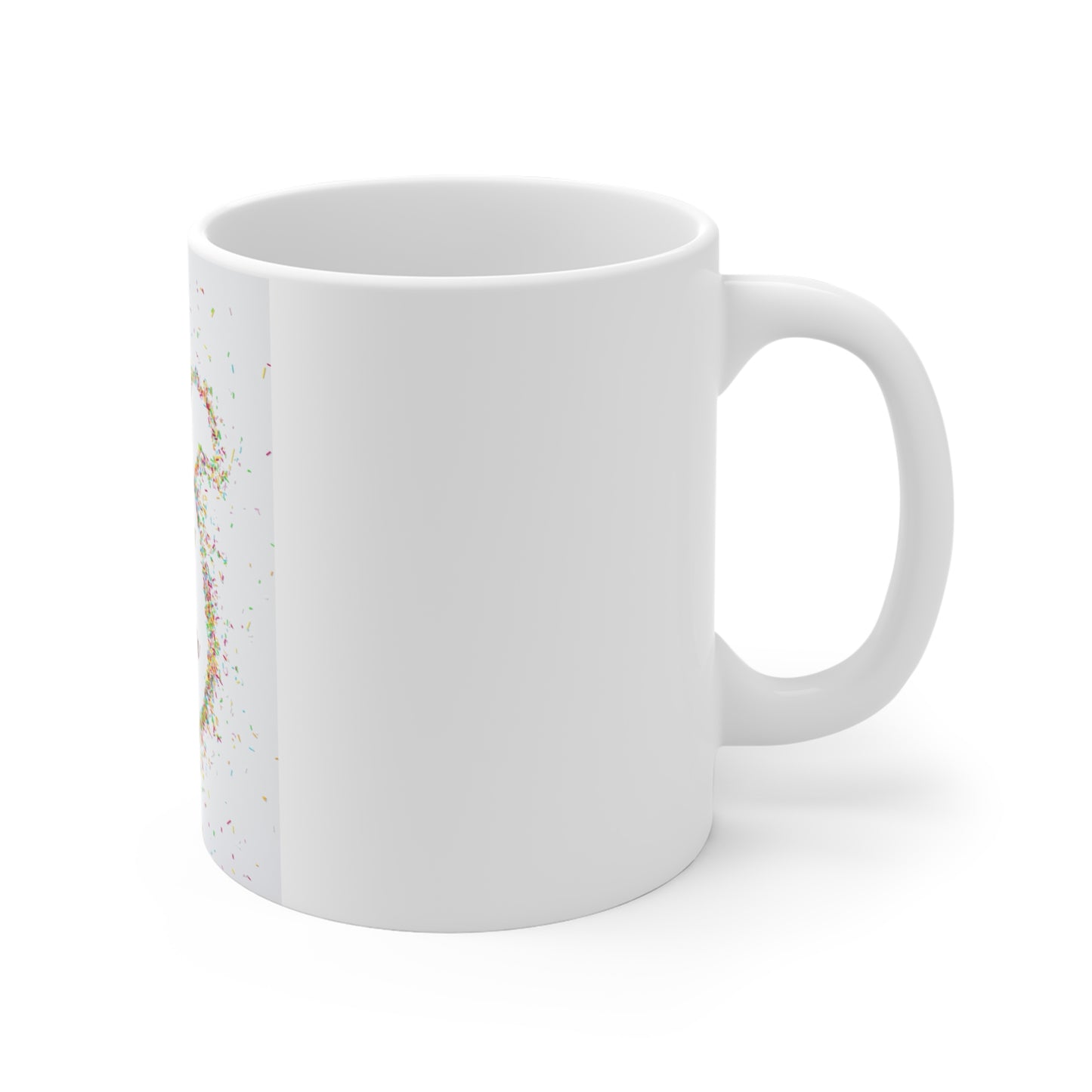 Happy Easter Bunny Silhouette 11oz Mug — Pastel Confetti Holiday Coffee Cup