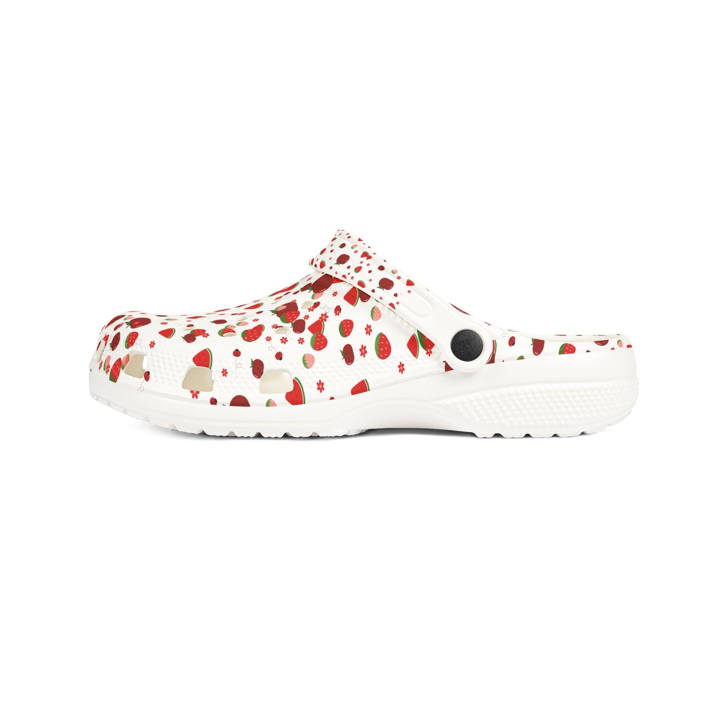 Red Confetti EVA Foam Clogs — Lightweight Splash-Print Slip-Ons