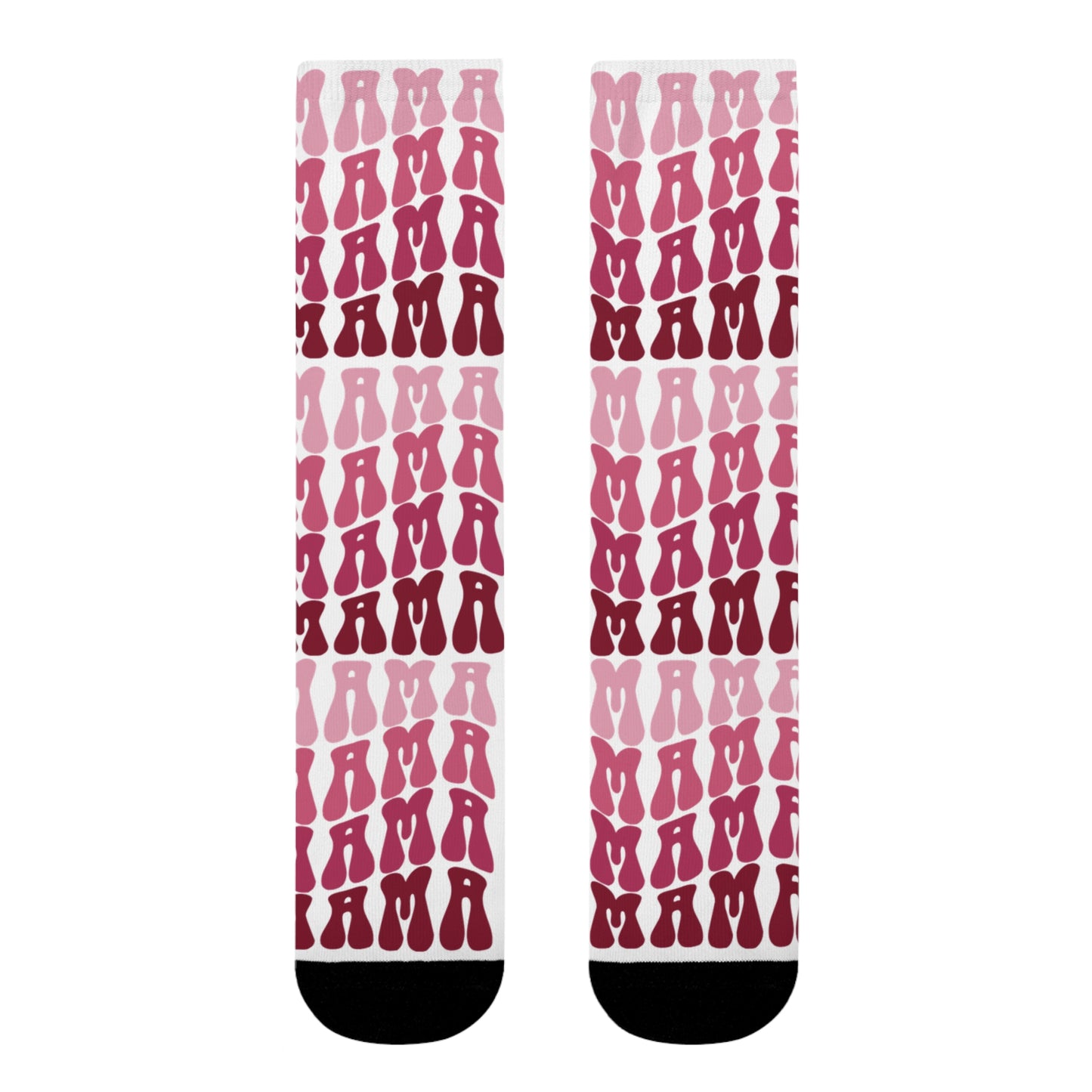Pink Tie-Dye Crew Socks – Sublimated Patterned Socks