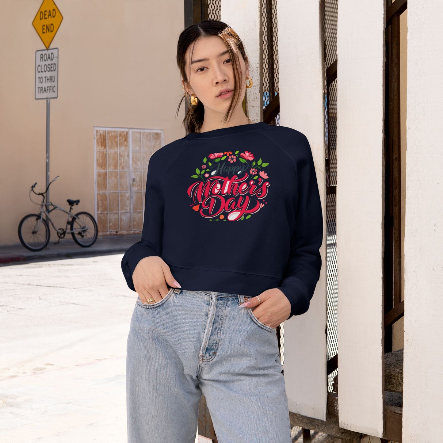 Happy Mother's Day Women's Cropped Fleece Pullover - Stylish and Cozy Gift
