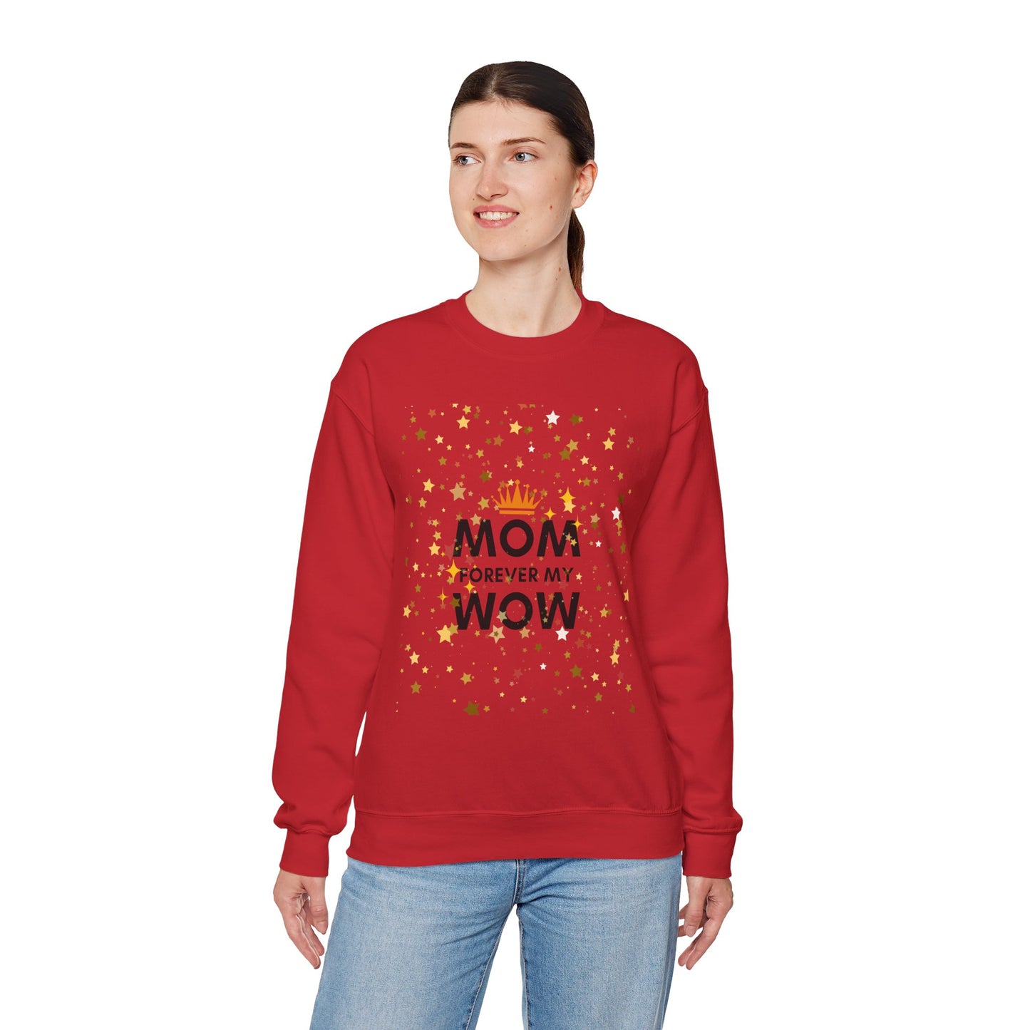 Mom Forever My Wow Crewneck Sweatshirt — Mother's Day Gift, Sparkle Crown Design