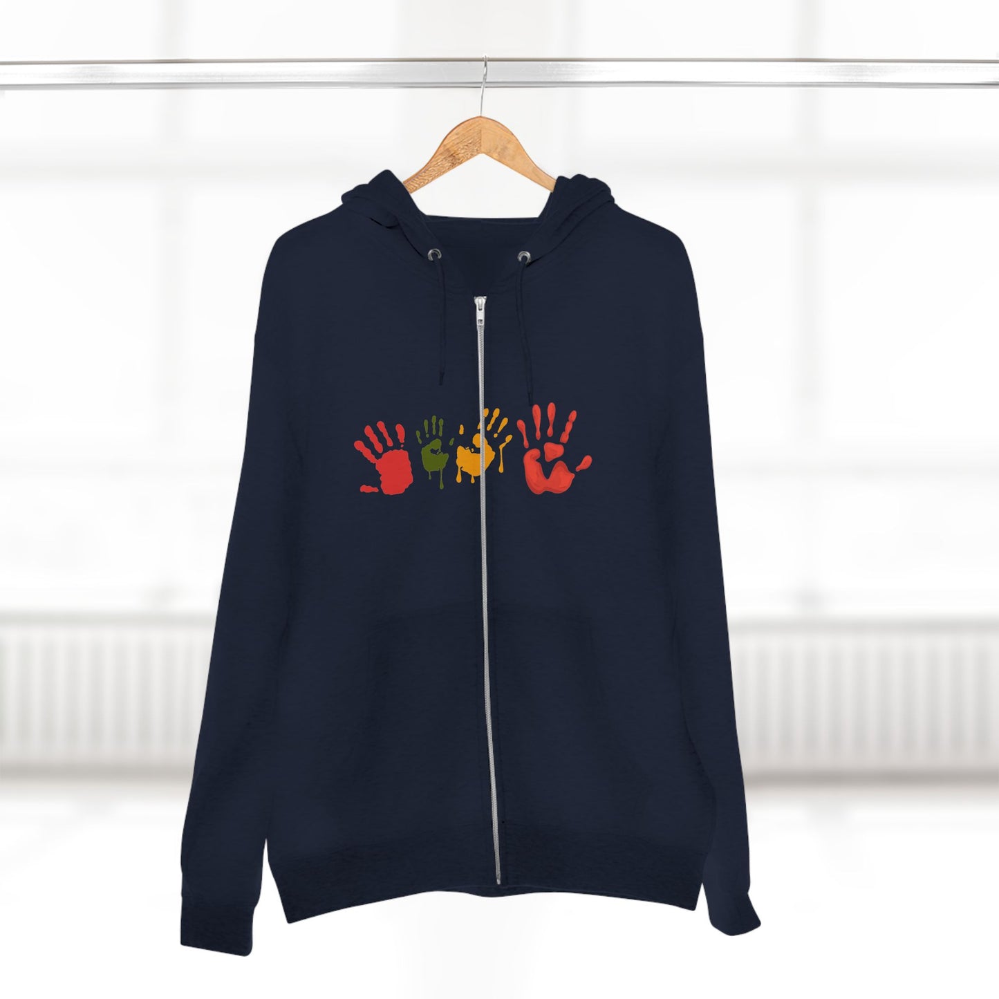 Autumn Handprint Zip Hoodie — Art Design