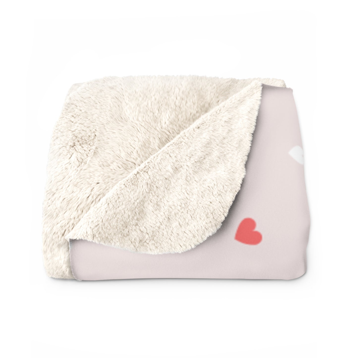Mom Sherpa Fleece Blanket – Heart Print Cozy Throw for Mother's Day