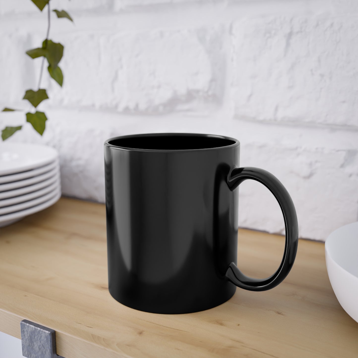 Mom Floral Black Coffee Mug — "MOM" Pink Peony Design, 11oz Mother's Day Gift