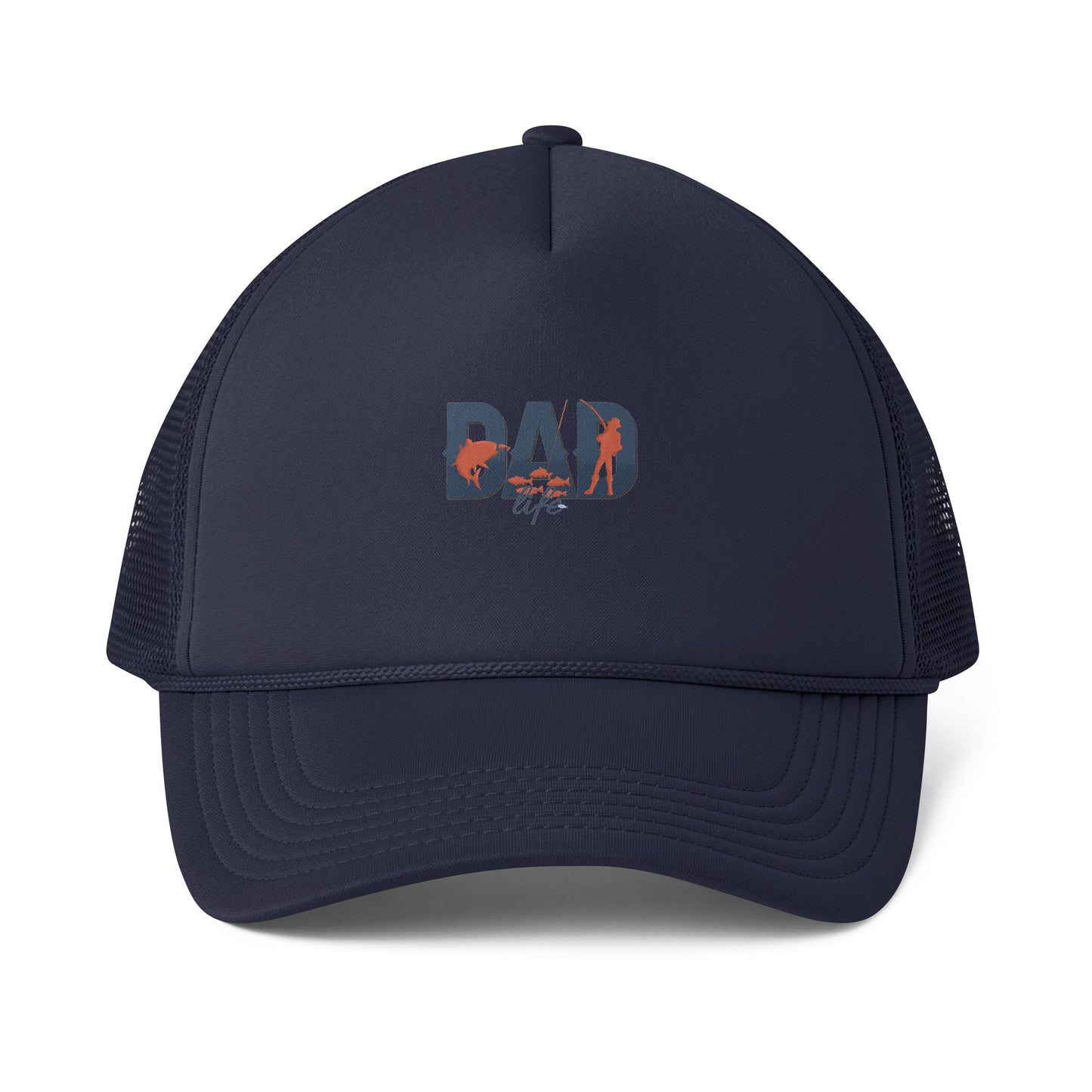 Dad Life Trucker Cap — Retro Floral Logo Foam Mesh-Back Hat