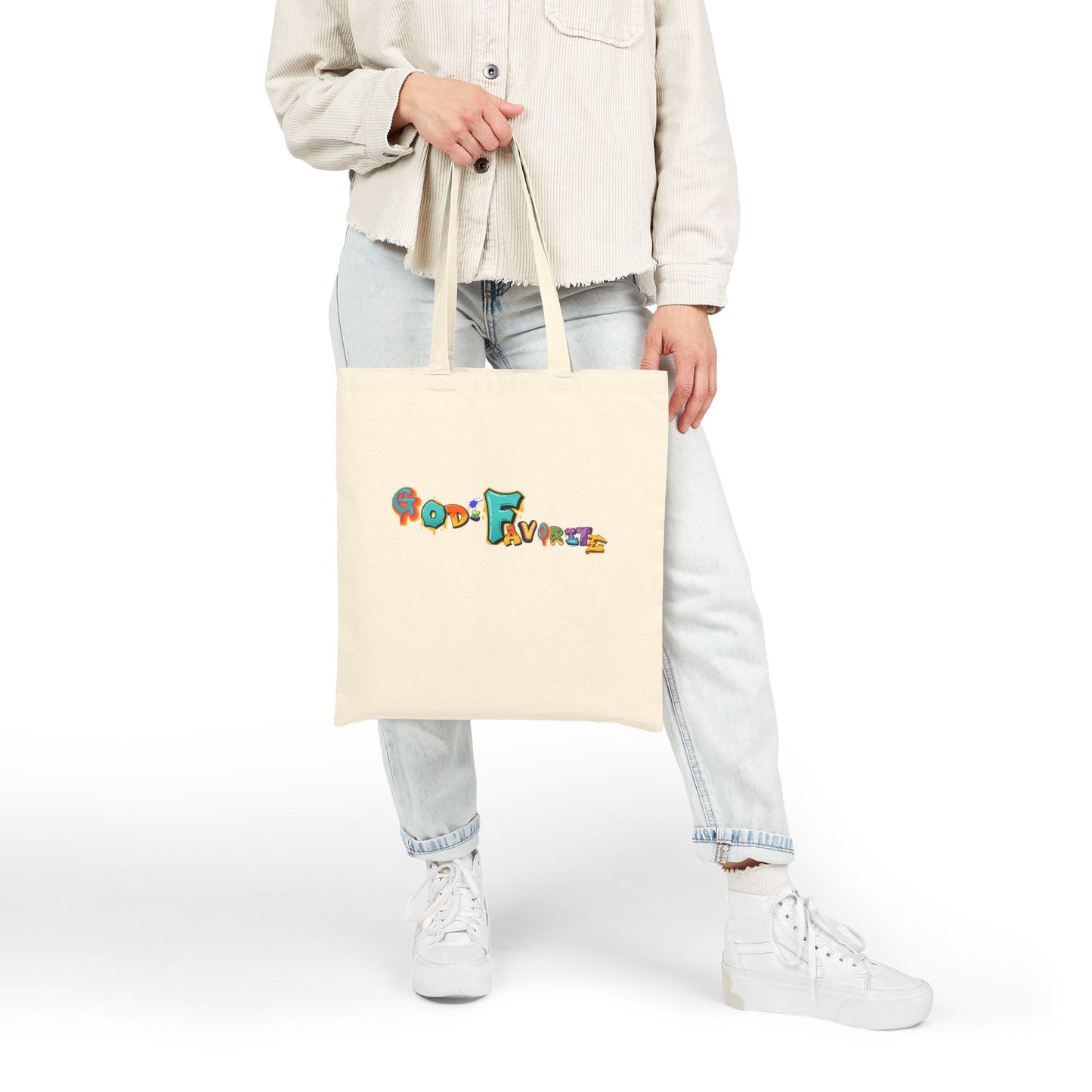 Canvas Tote Bag — Colorful Playful Lettering Grocery & School Tote