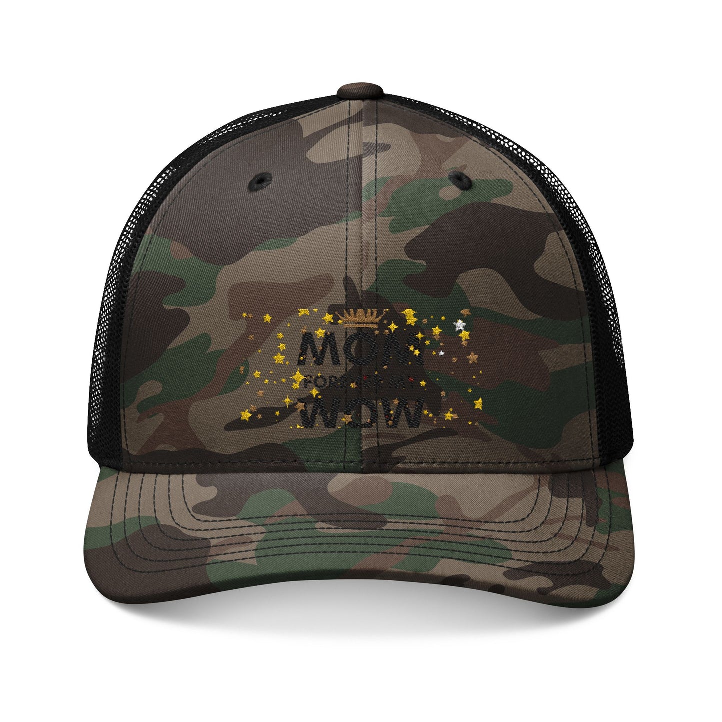 Camo Mom  Hat — Embroidered Military-Style Snapback Cap