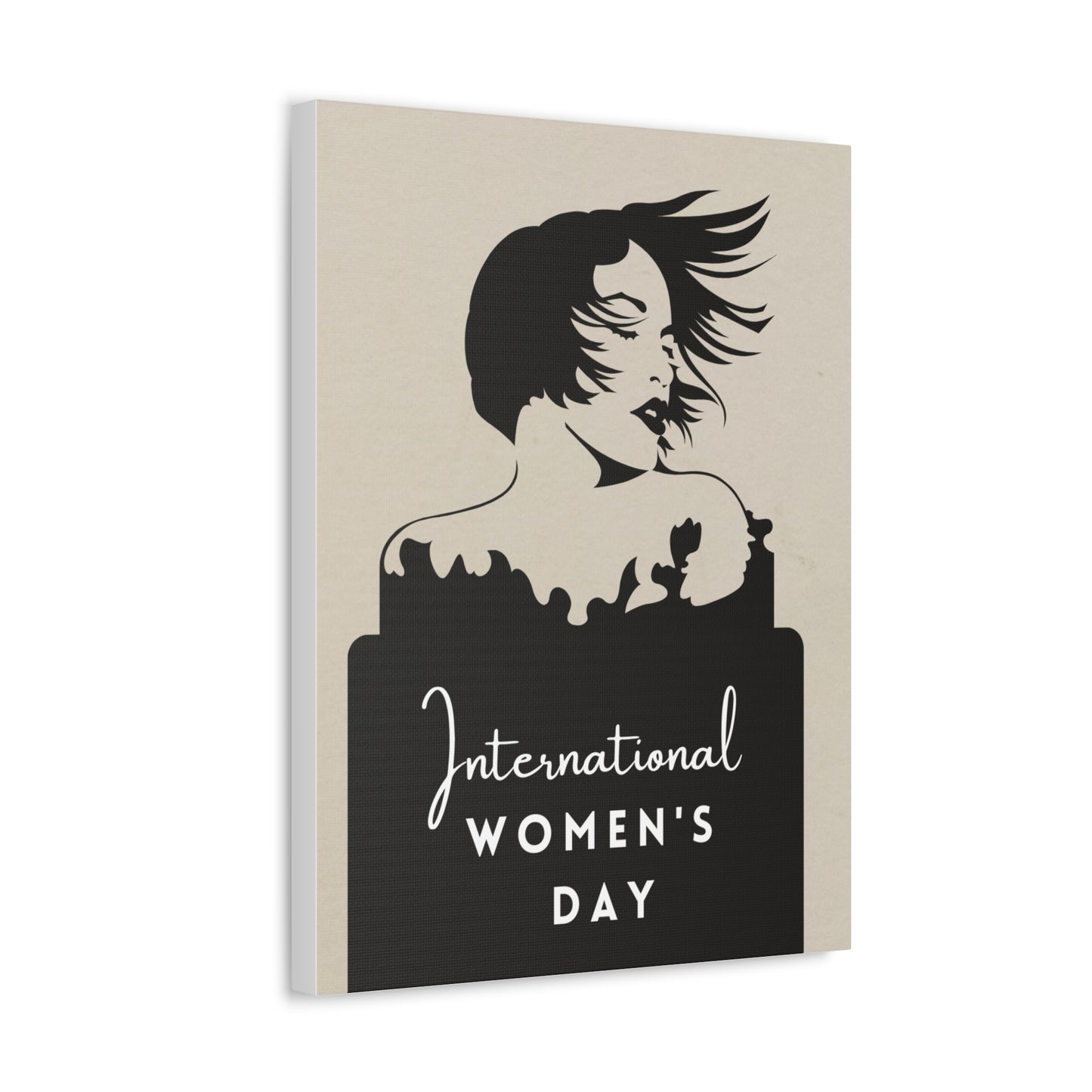International Women’s Day Canvas Wall Art — Feminine Silhouette Stretched Canvas