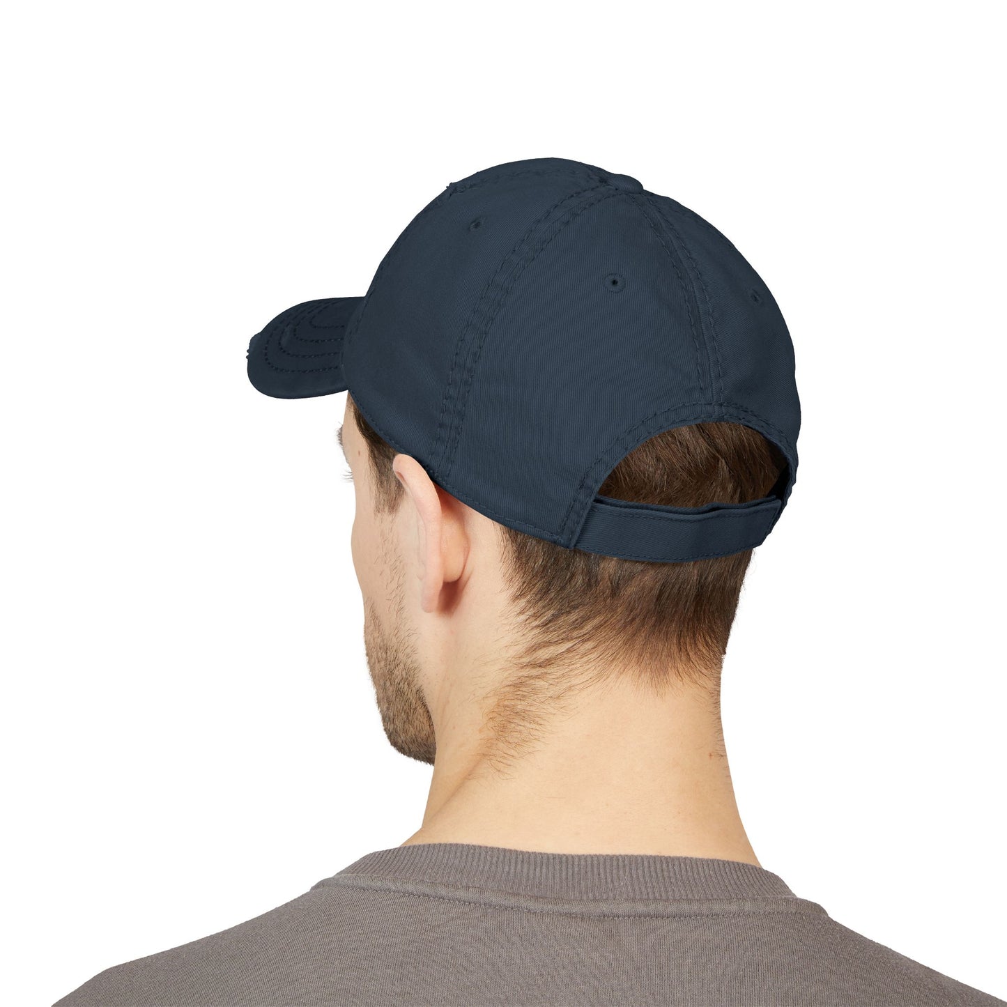 Daddy Embroidered Distressed Dad Hat – Blue Sequin Script