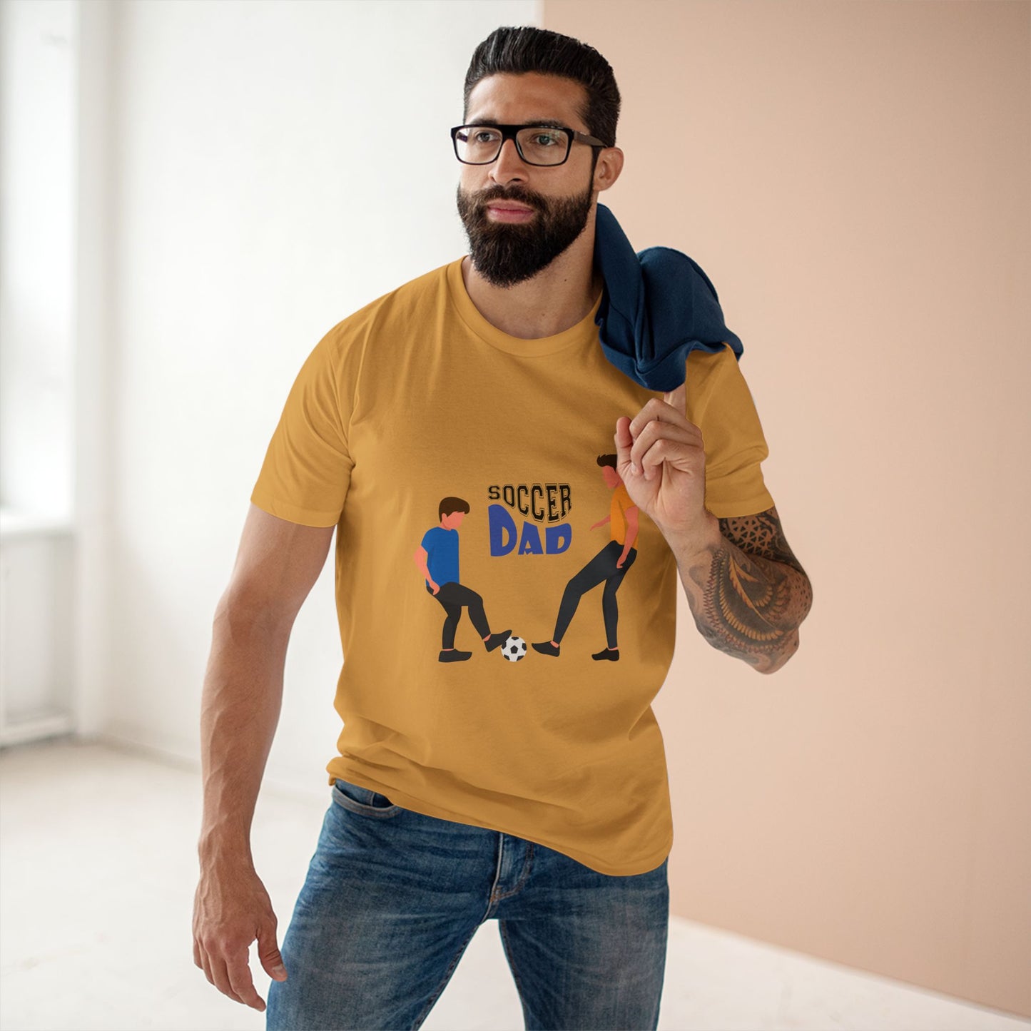 Soccer Dad T‑Shirt — Father & Child Playing Soccer Graphic Tee