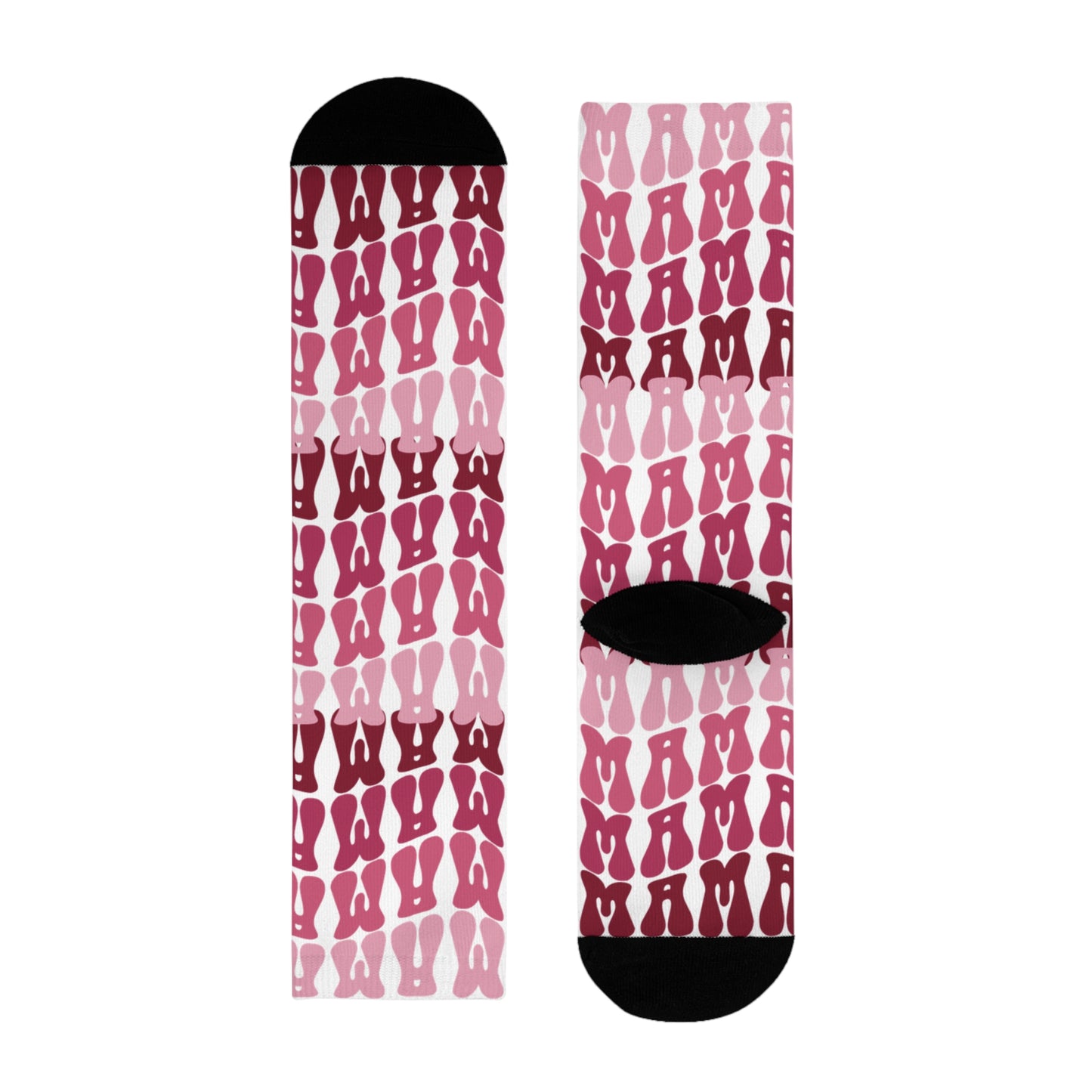Pink Tie-Dye Crew Socks – Sublimated Patterned Socks