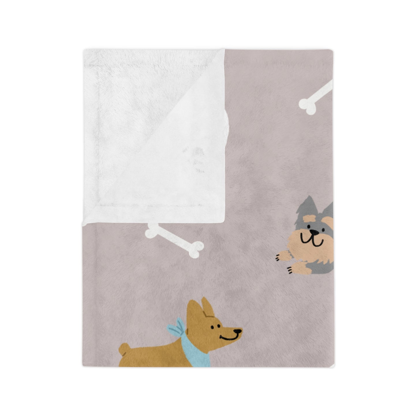 Plush Dog Pattern Microfiber Blanket – Cute Puppies & Bones Cozy Throw