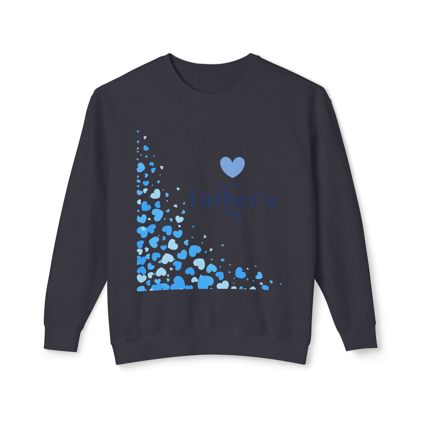 Father's Day Crewneck Sweatshirt – Blue Heart Happy Father's Day Design