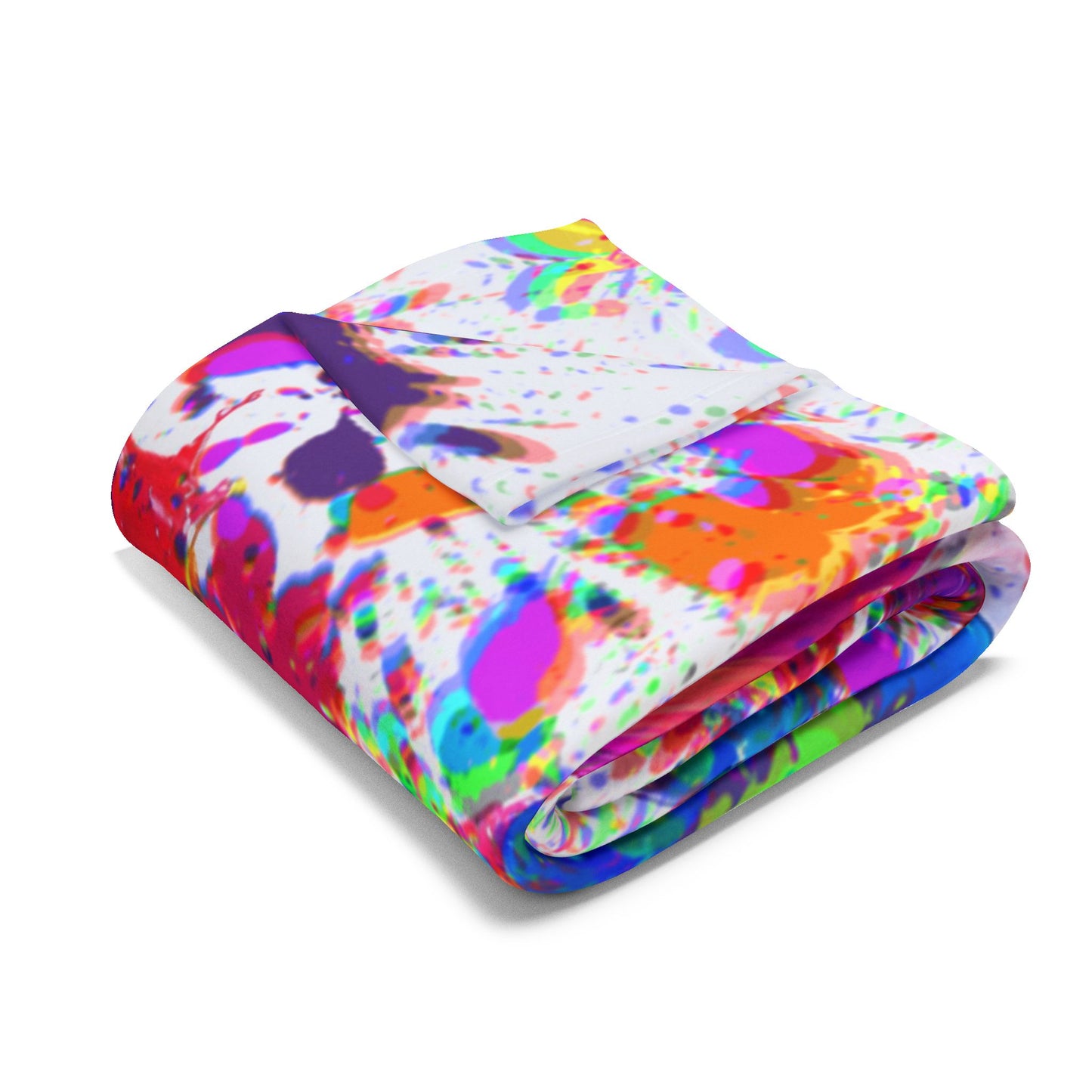 Arctic Fleece Blanket — Vibrant Abstract Paint Splash Throw