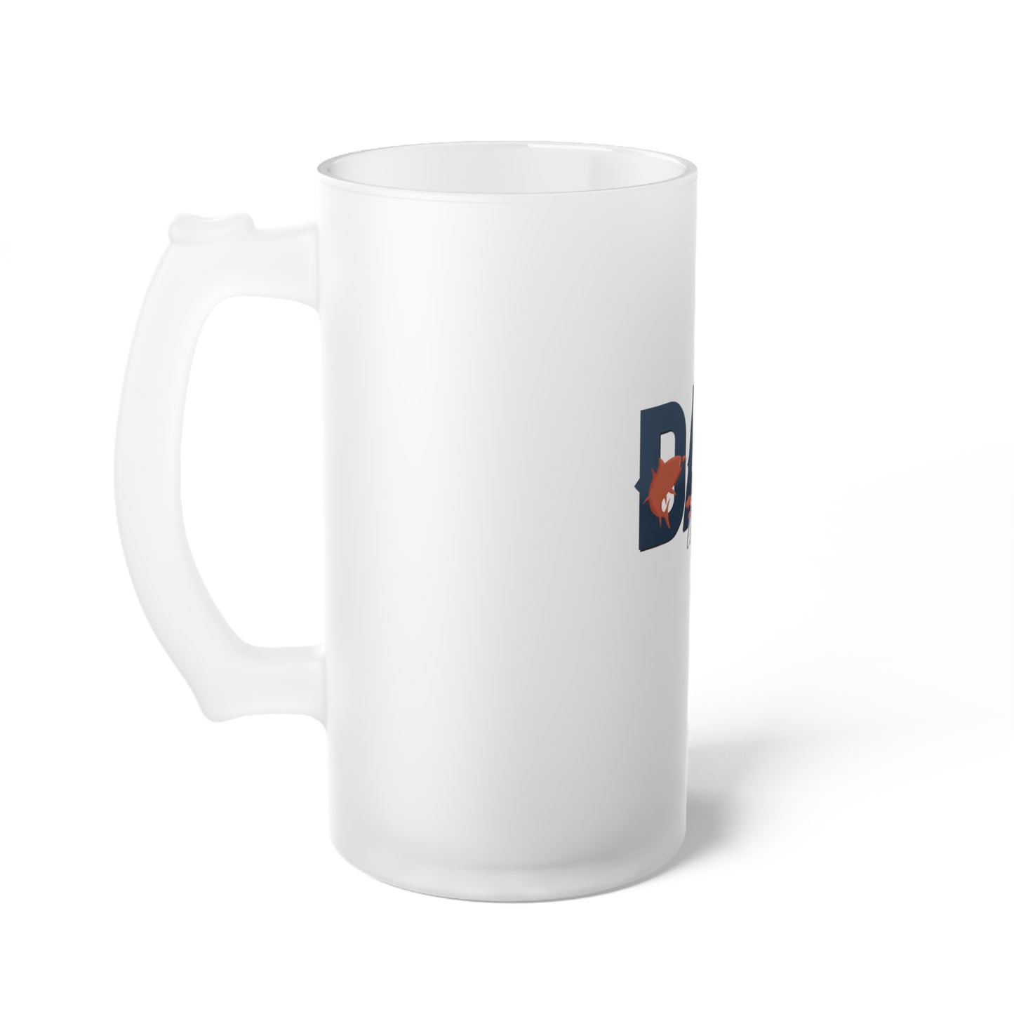Frosted Beer Mug — "Dad Life" Floral Graphic Glass Stein | Father’s Day Gift
