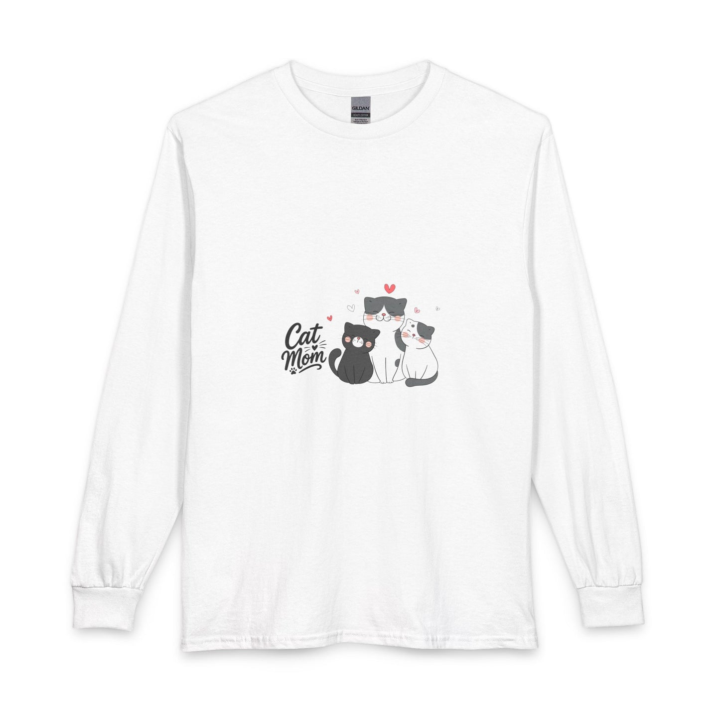 Cat Mom Long Sleeve Tee — Cute Cat Family Graphic Shirt