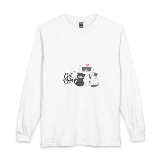 Cat Mom Long Sleeve Tee — Cute Cat Family Graphic Shirt
