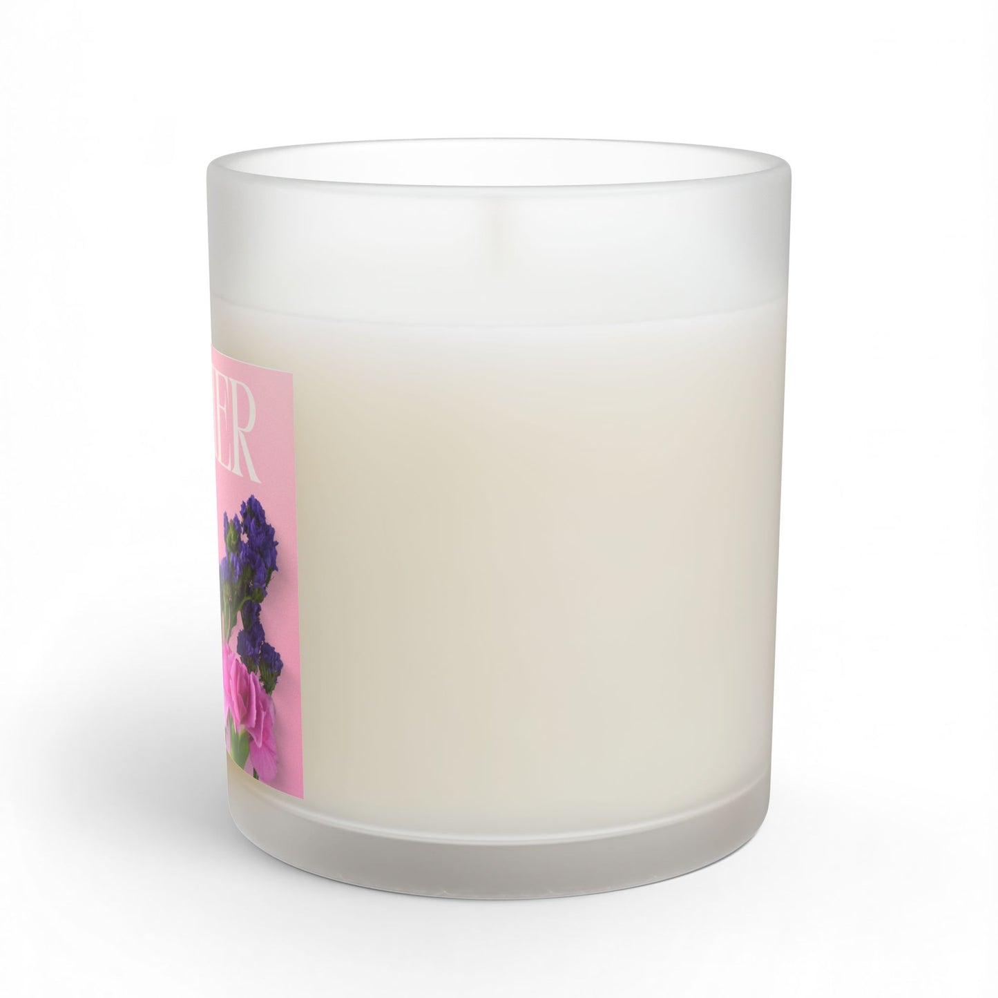 Mother Floral Glass Candle — 11oz Pink Bouquet Scented Candle for Mother's Day