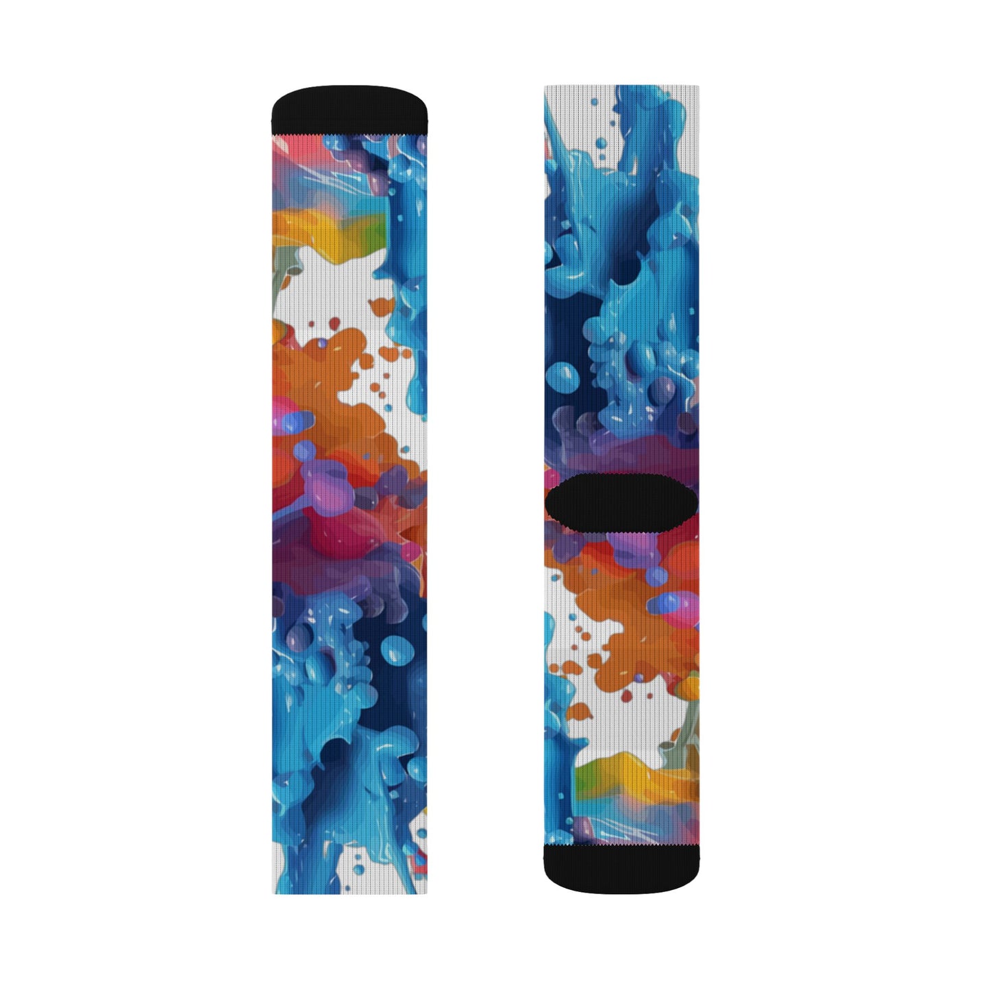 Color Splash Sublimation Socks — Abstract Rainbow Crew Socks