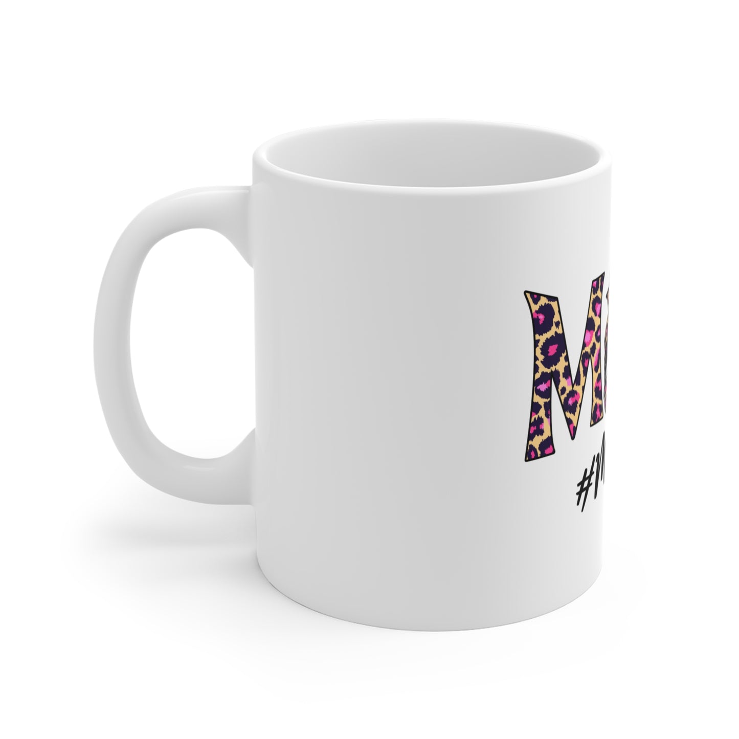 Momlife Leopard Print Mug - #Momlife 11oz Coffee Cup