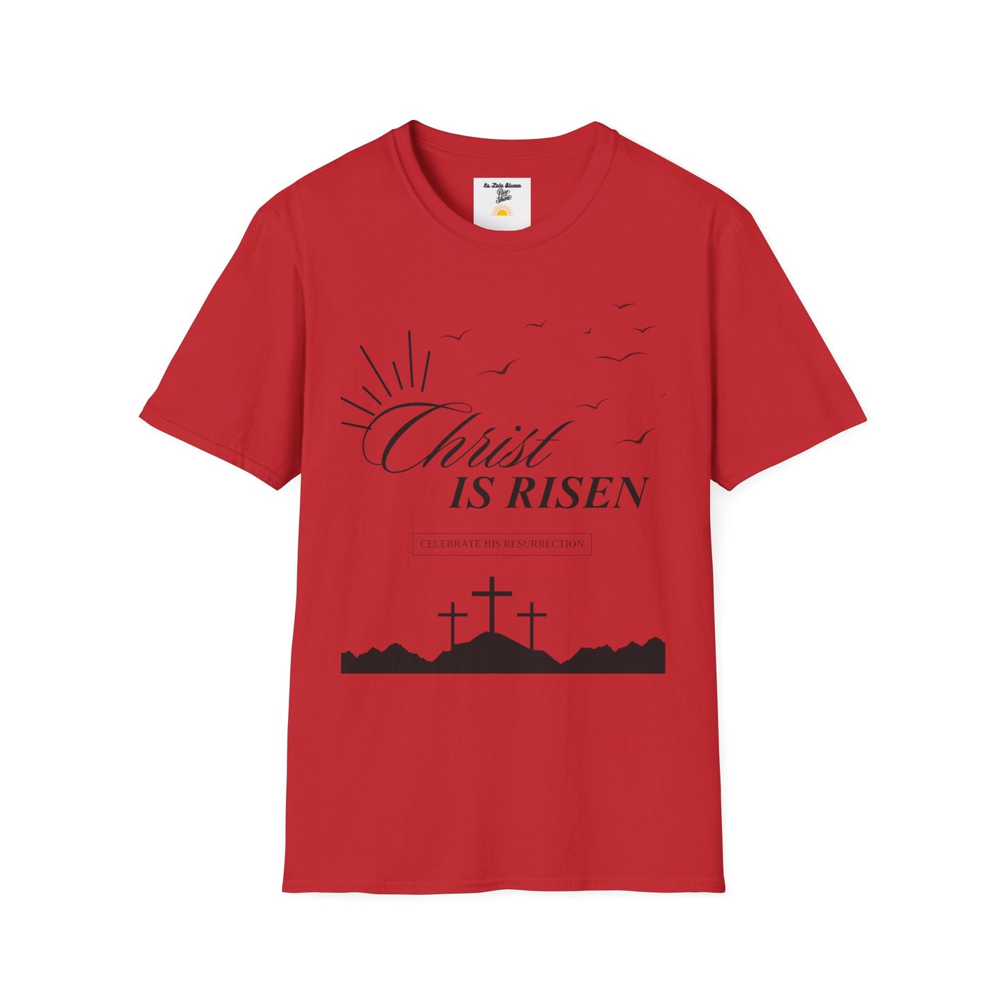 Christ Is Risen T-Shirt — Easter Christian Faith Tee with Crosses