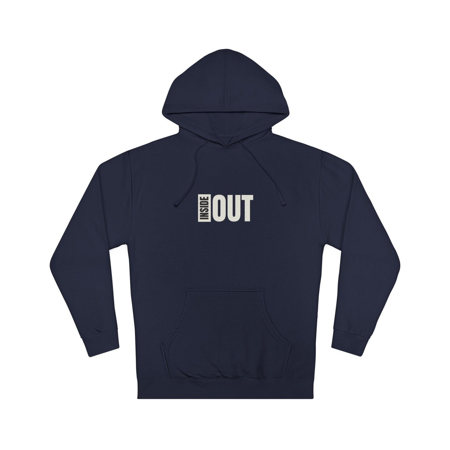 Inside Out Hoodie — Minimalist White Pullover with Subtle Typography