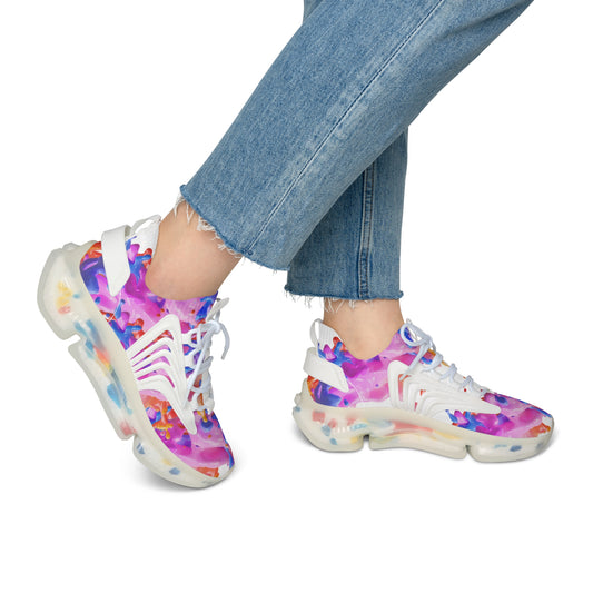 Colorful Marble Mesh Sneakers — Women's Casual Fashion Running Shoes