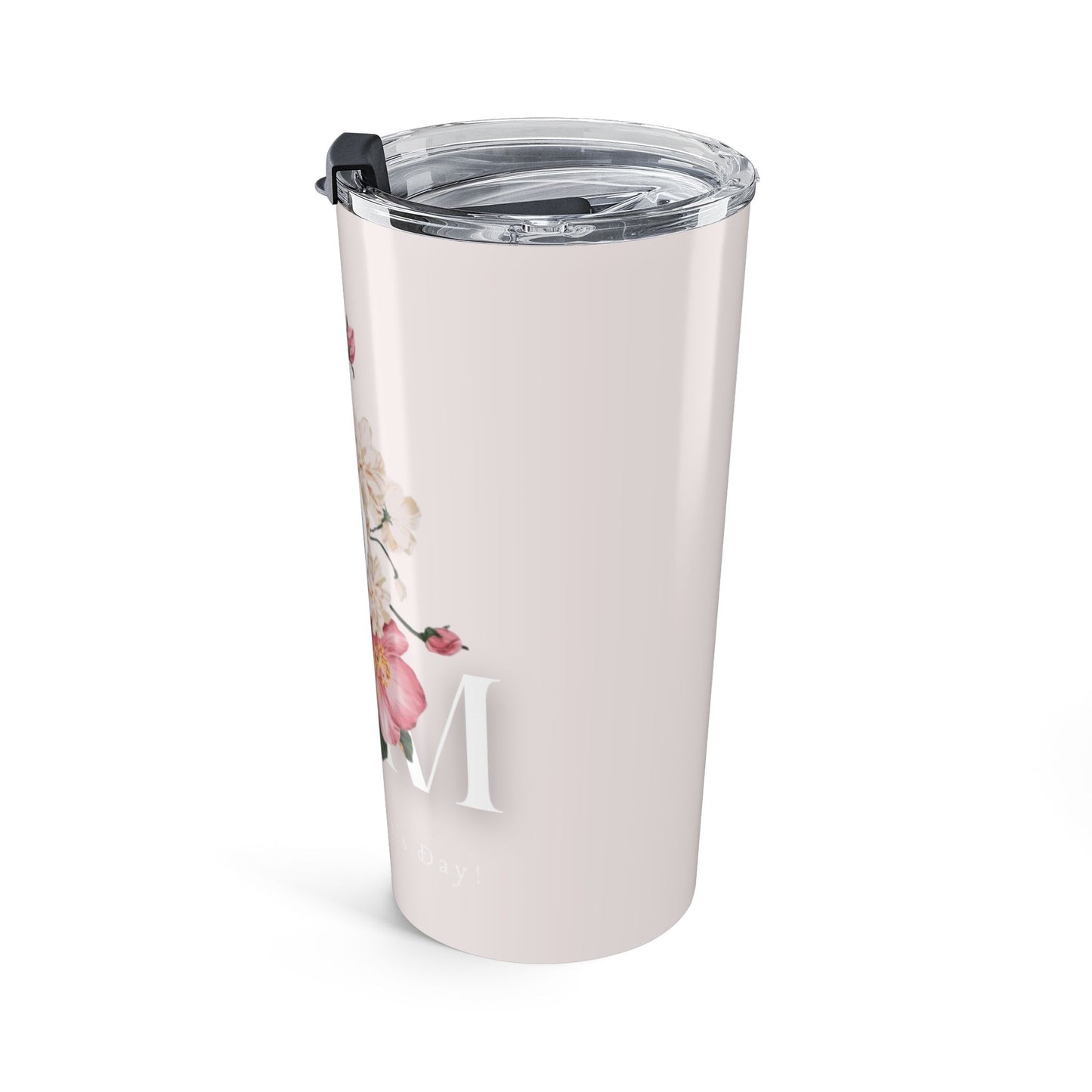 20oz Floral Tumbler – Pink Peony Insulated Travel Cup