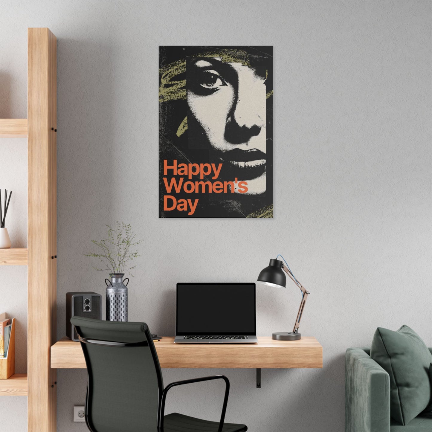 Women's Day Canvas Art - 'Happy Women's Day' Portrait Stretched Canvas