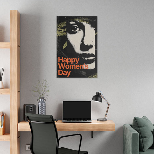 Women's Day Canvas Art - 'Happy Women's Day' Portrait Stretched Canvas