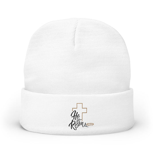 He Is Risen Embroidered Knit Beanie