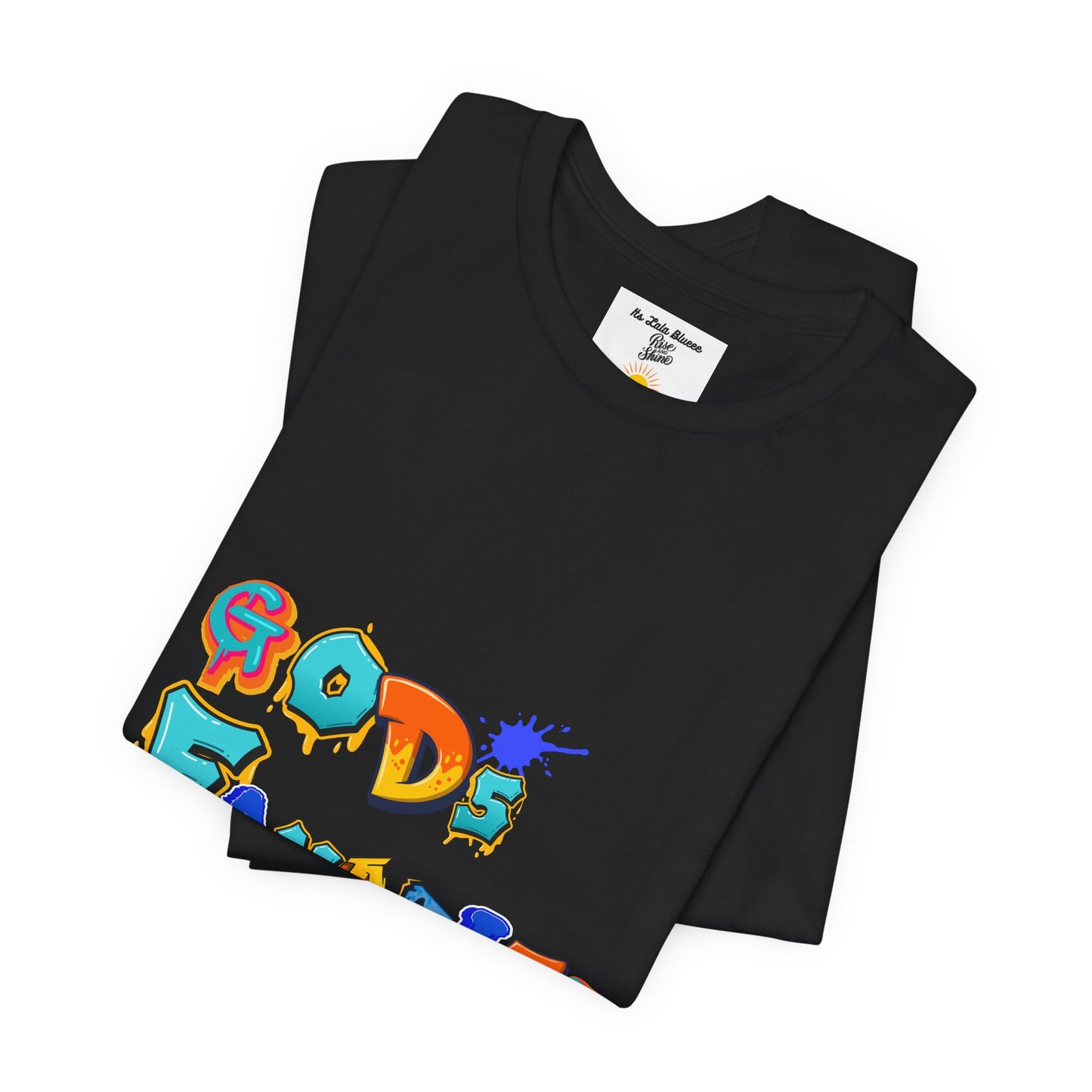 God's Favorite Graphic Tee — Colorful Handwritten Faith Shirt