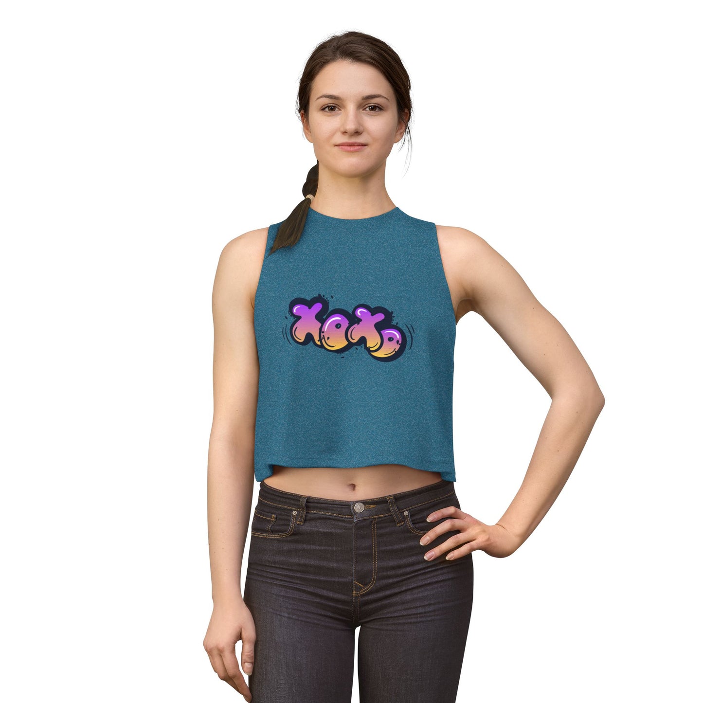 XOXO Graffiti Crop Top — Women’s Trendy Valentine Streetwear