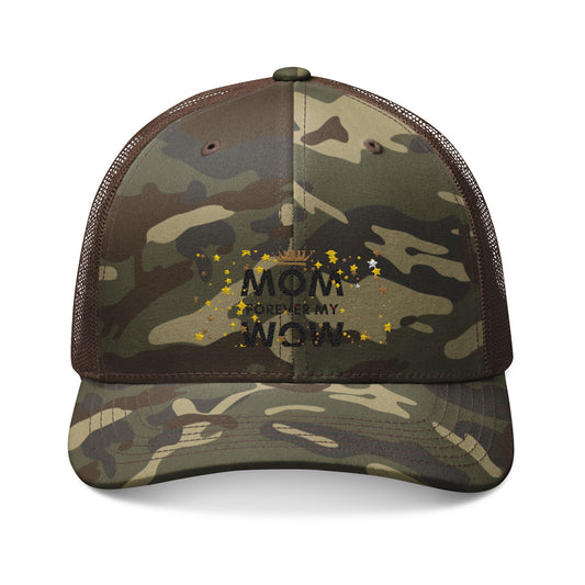 Camo Mom  Hat — Embroidered Military-Style Snapback Cap