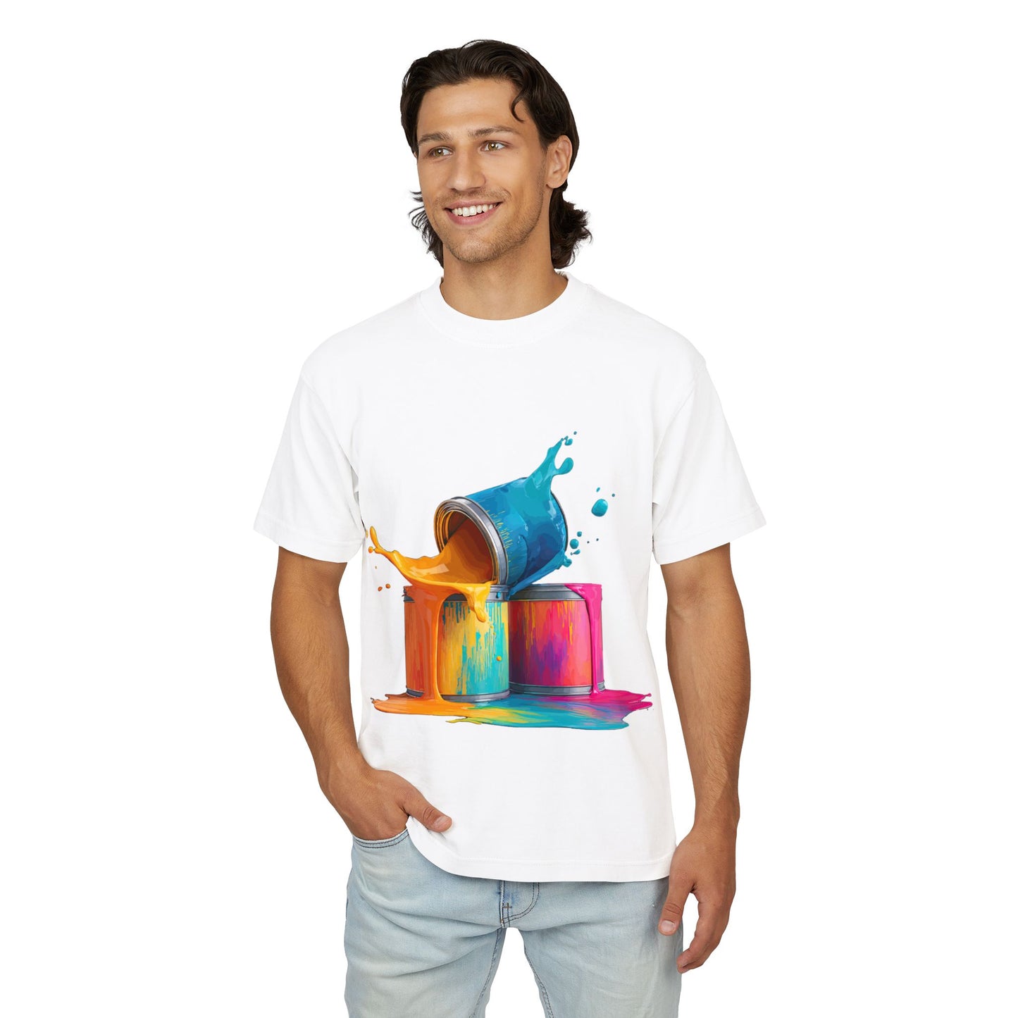 Paint Splash T-Shirt — Colorful Pour Painting Graphic Tee