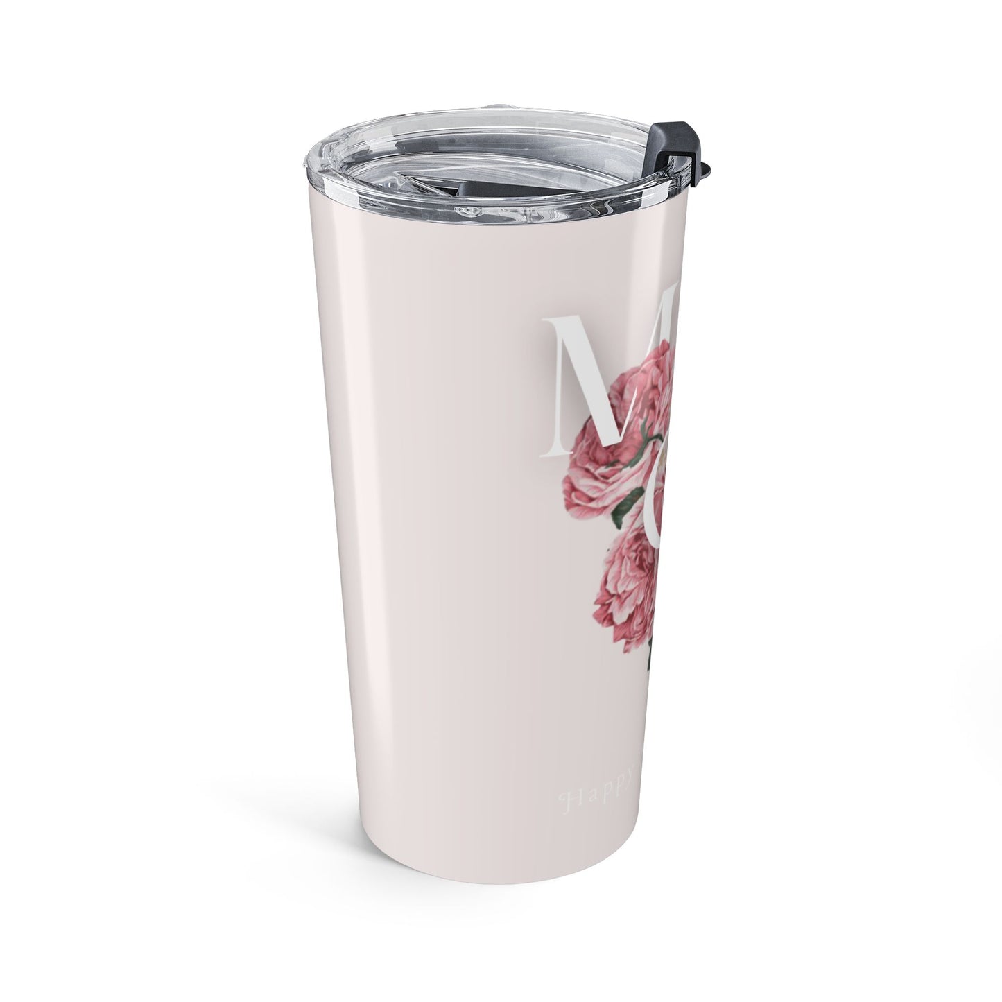 20oz Floral Tumbler – Pink Peony Insulated Travel Cup
