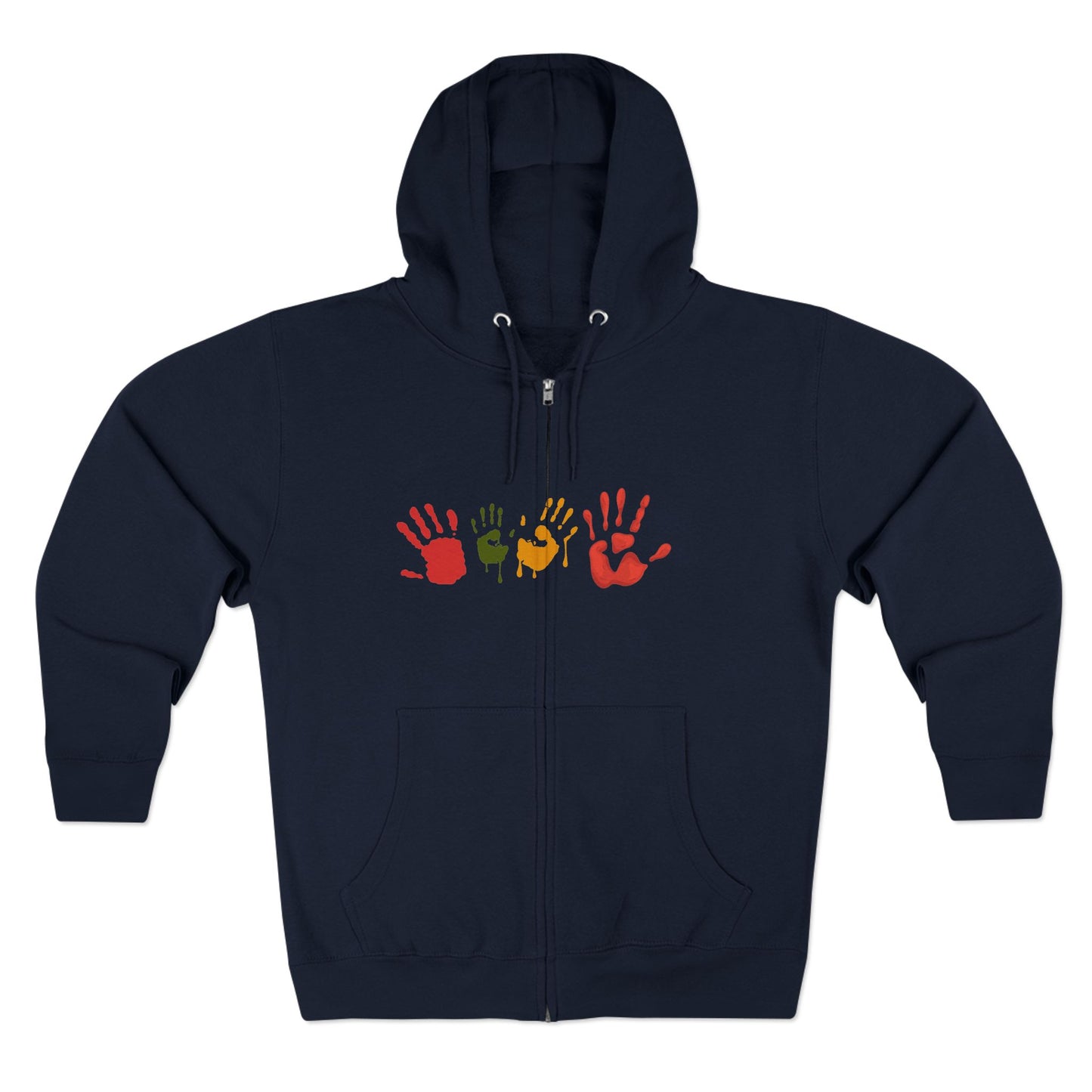 Autumn Handprint Zip Hoodie — Art Design
