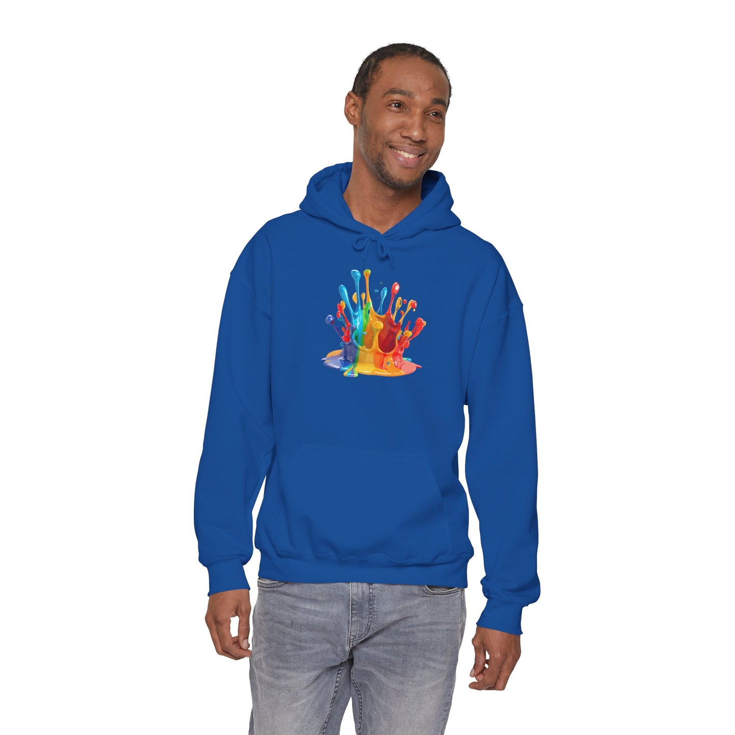 Color Splash Crown Hoodie – Rainbow Paint Crown Graphic Sweatshirt