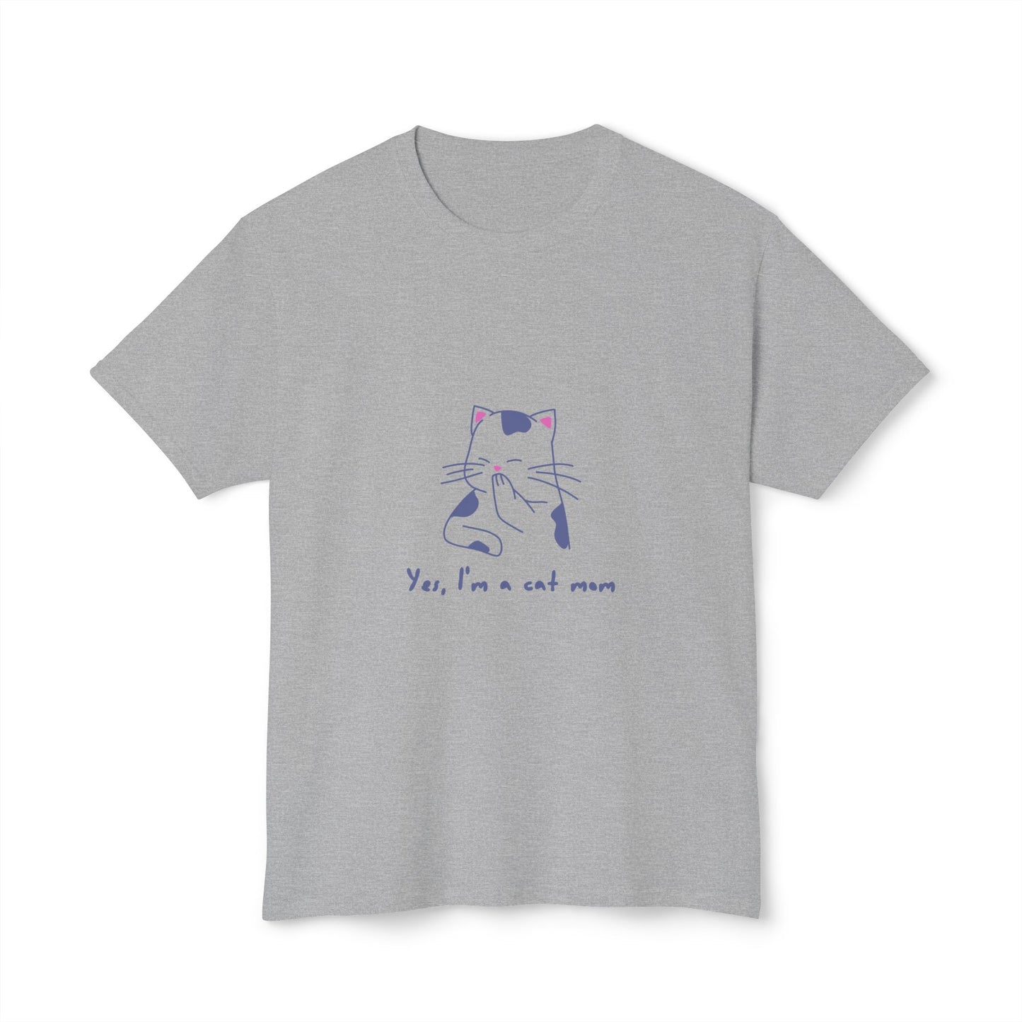 Cat Mom T-Shirt — Cute Minimal Cat Illustration with “Yes, I’m a cat mom”