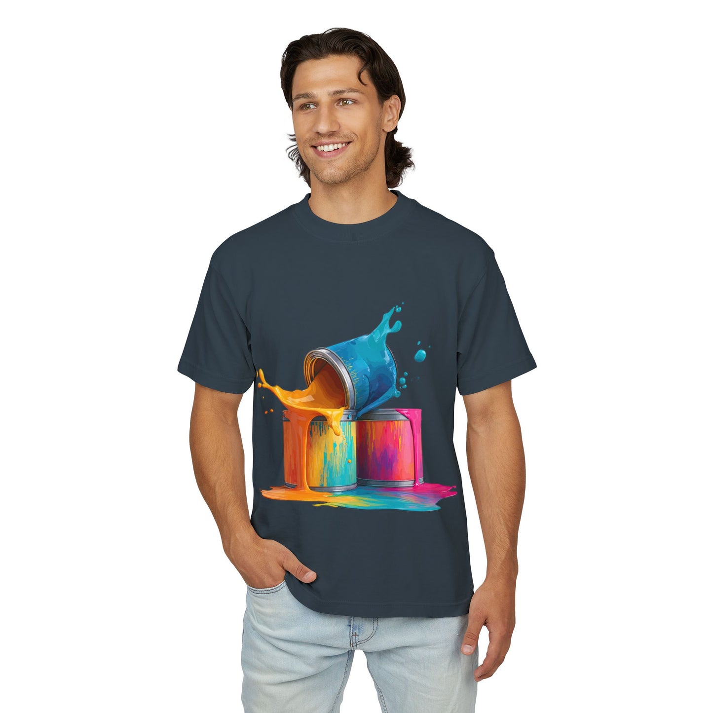 Paint Splash T-Shirt — Colorful Pour Painting Graphic Tee