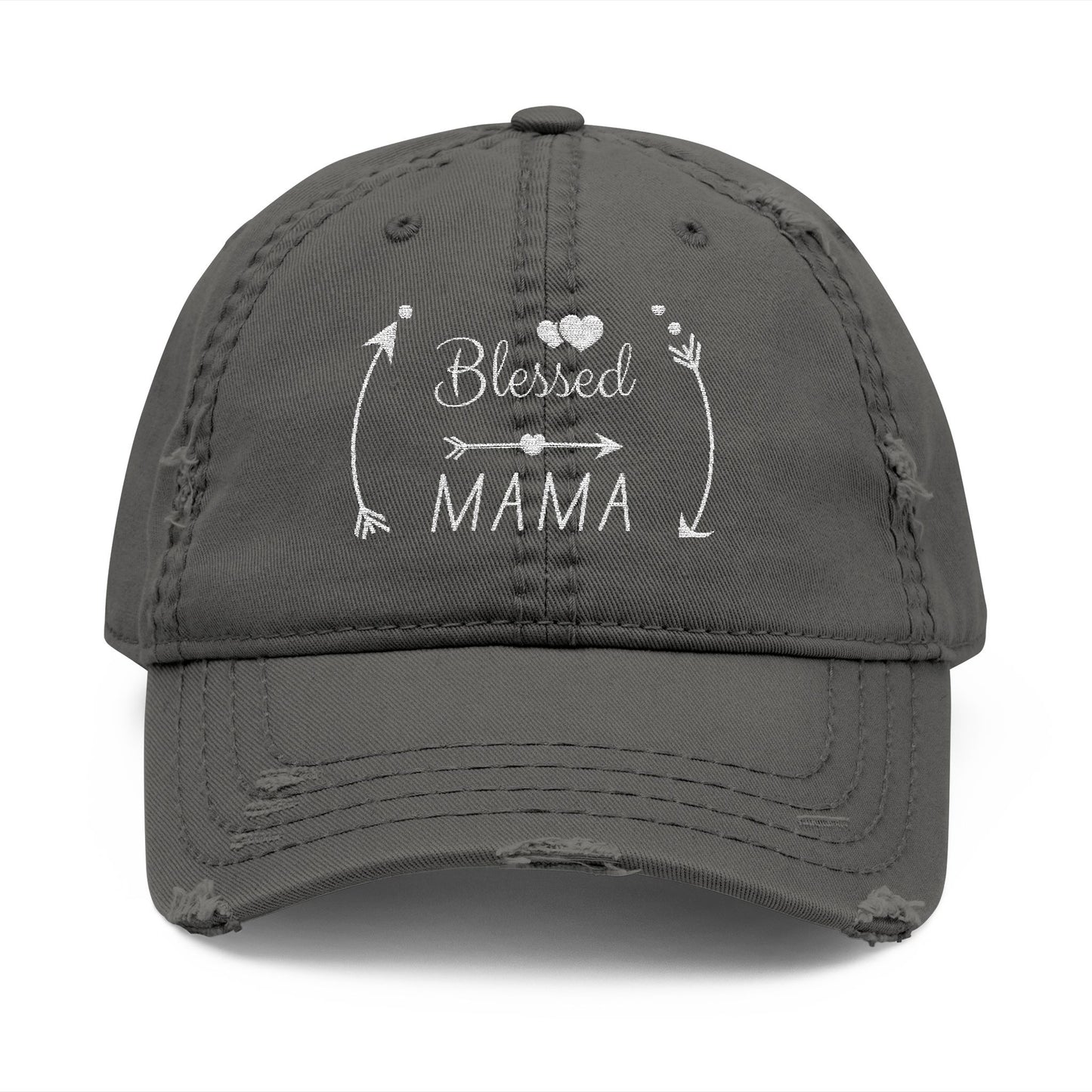Blessed Mama Embroidered Distressed Dad Hat