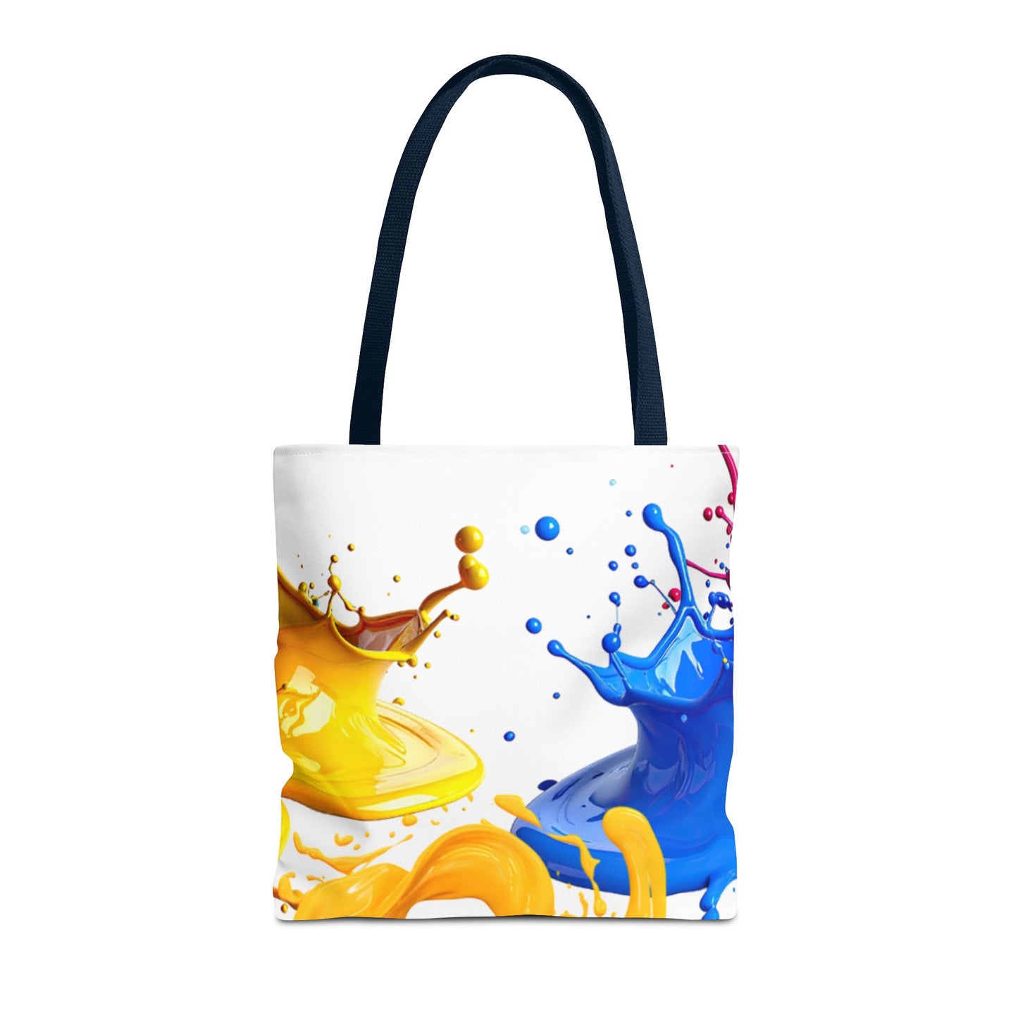 Color Splash Tote Bag – Vibrant Blue & Yellow Paint Splash All-Over Print