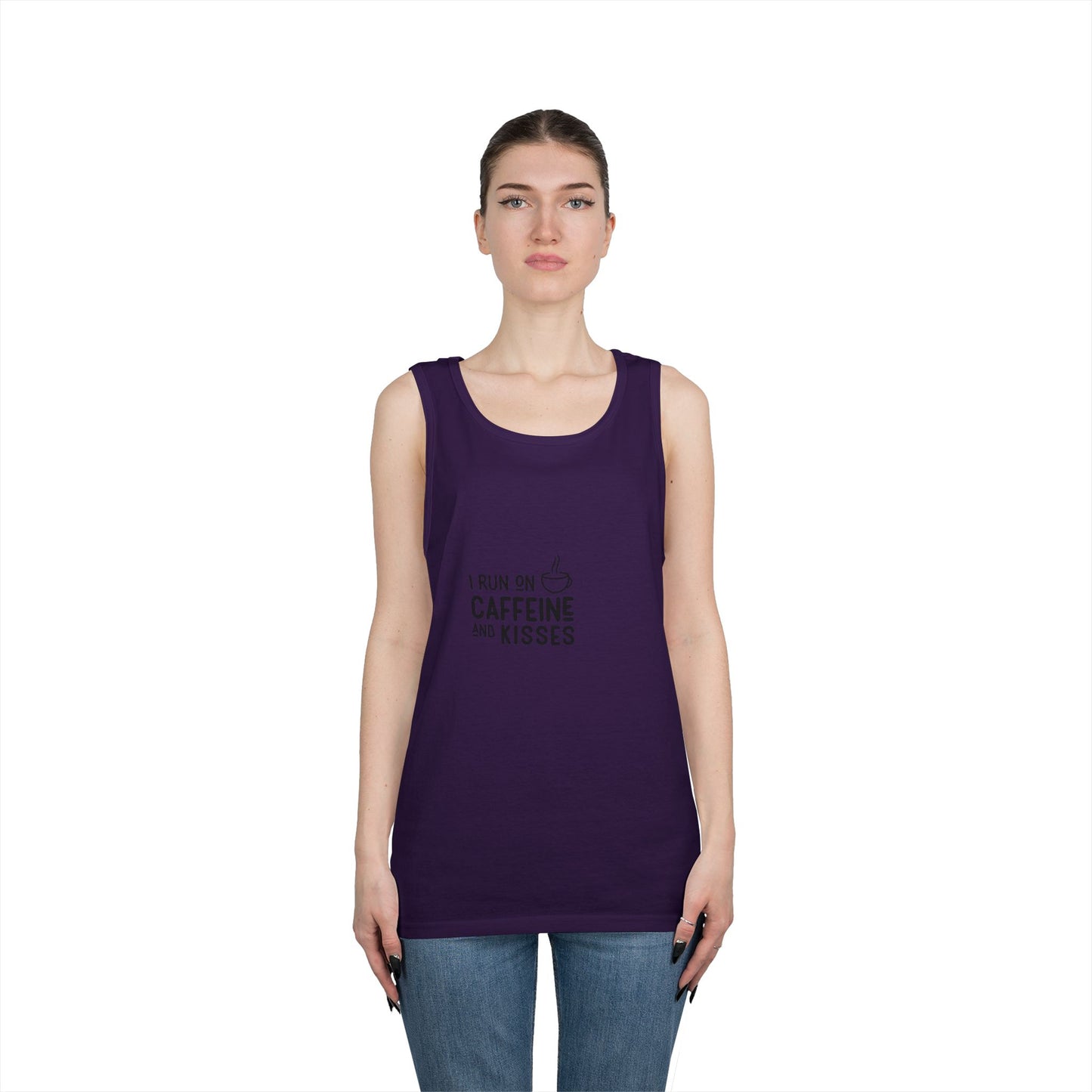 Caffeine & Kisses Tank Top — Cute Coffee Lover Shirt