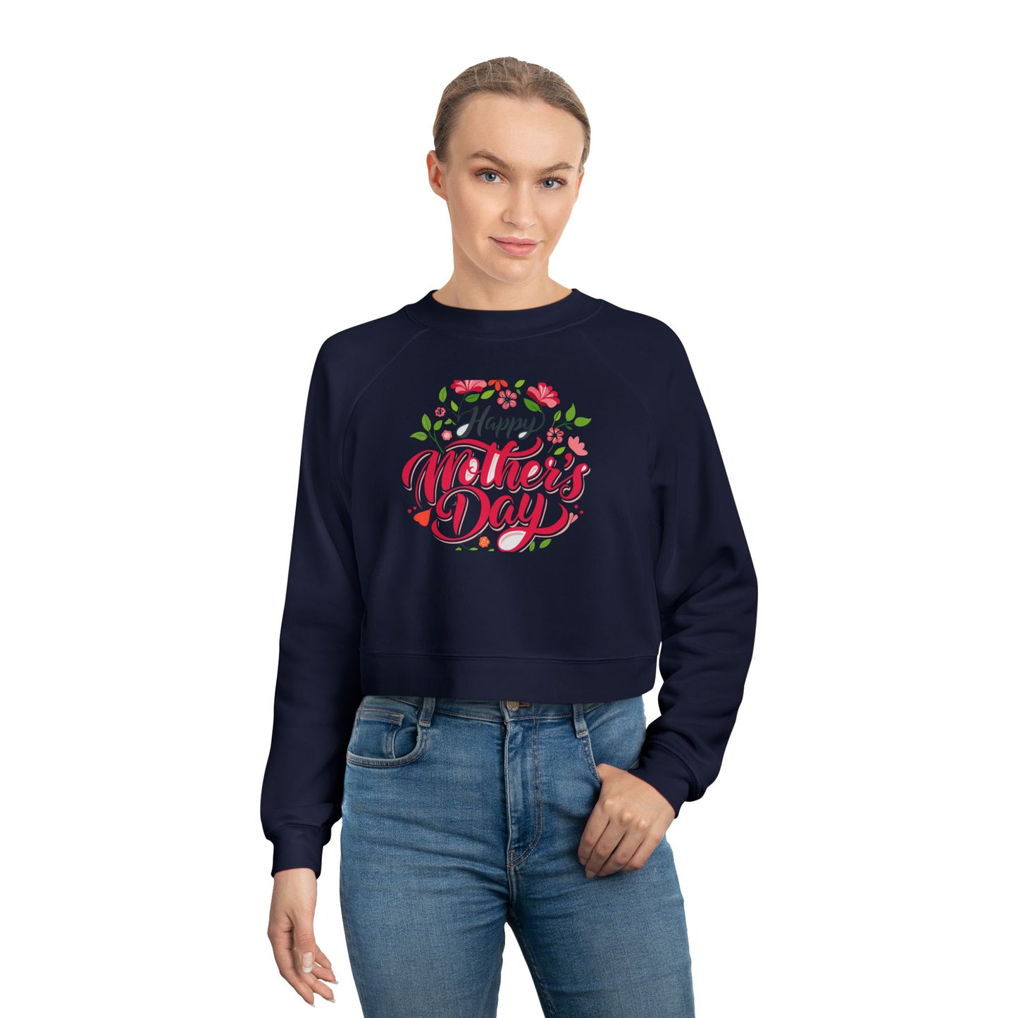 Happy Mother's Day Women's Cropped Fleece Pullover - Stylish and Cozy Gift