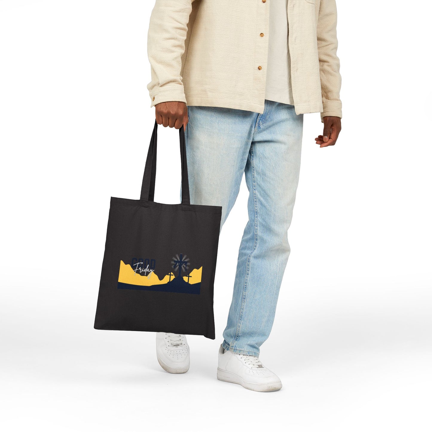 Tote Bag — "Good" Crosses Christian Faith Canvas Tote