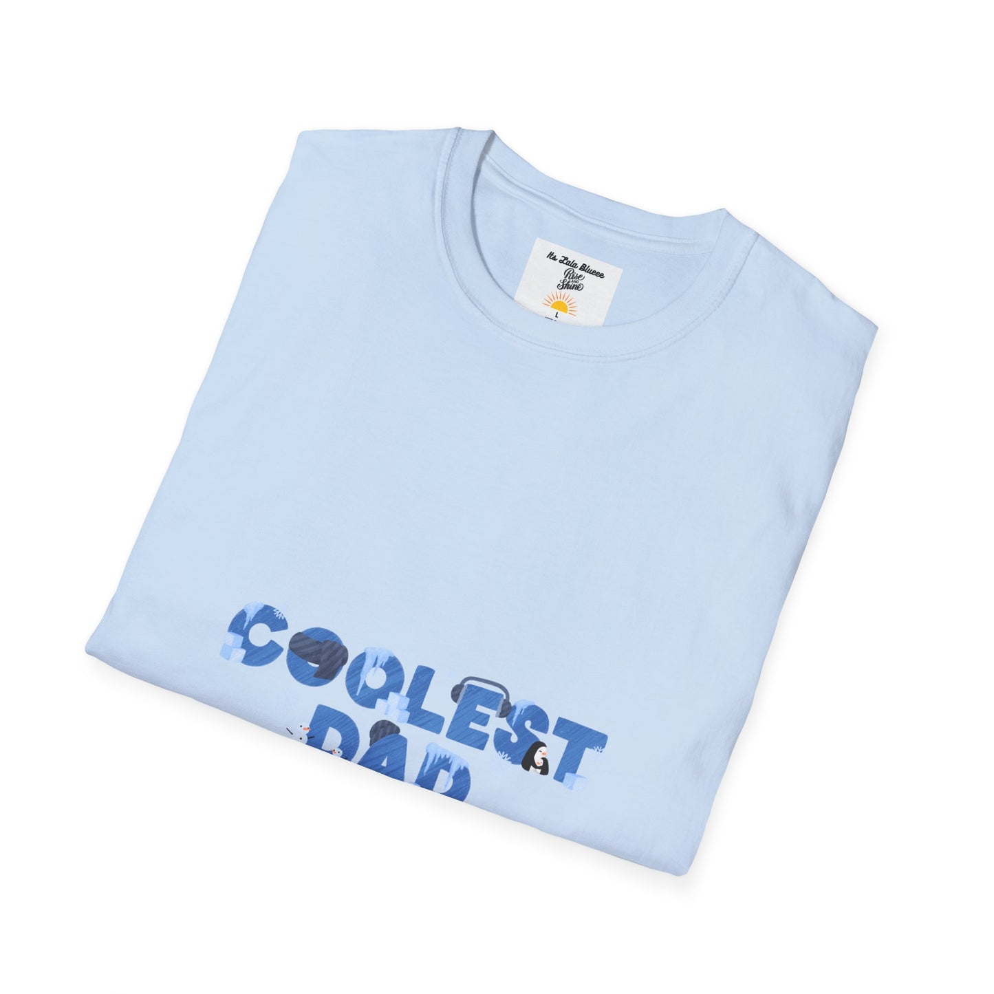 Coolest Dad T-Shirt — Blue Pattern "Coolest Dad" Graphic Tee
