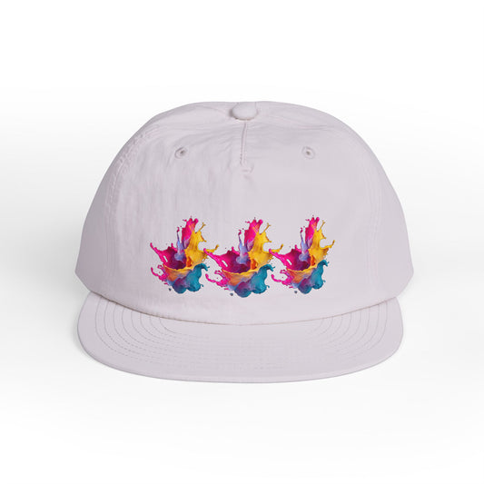 Surf Cap — Colorful Watercolor Wave Snapback Hat