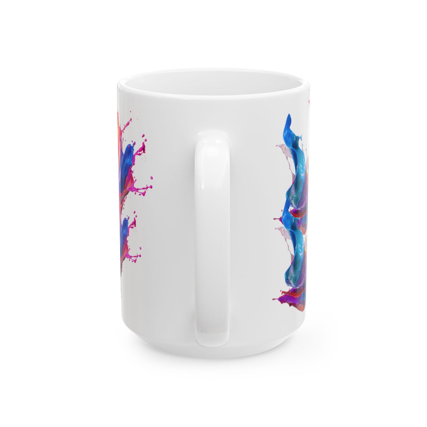 Colorful Paint Splash Ceramic Mug — Artistic Abstract 11oz/15oz Coffee Cup