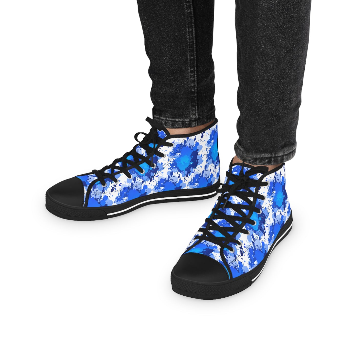 Blue Cloud Tie-Dye High Top Sneakers